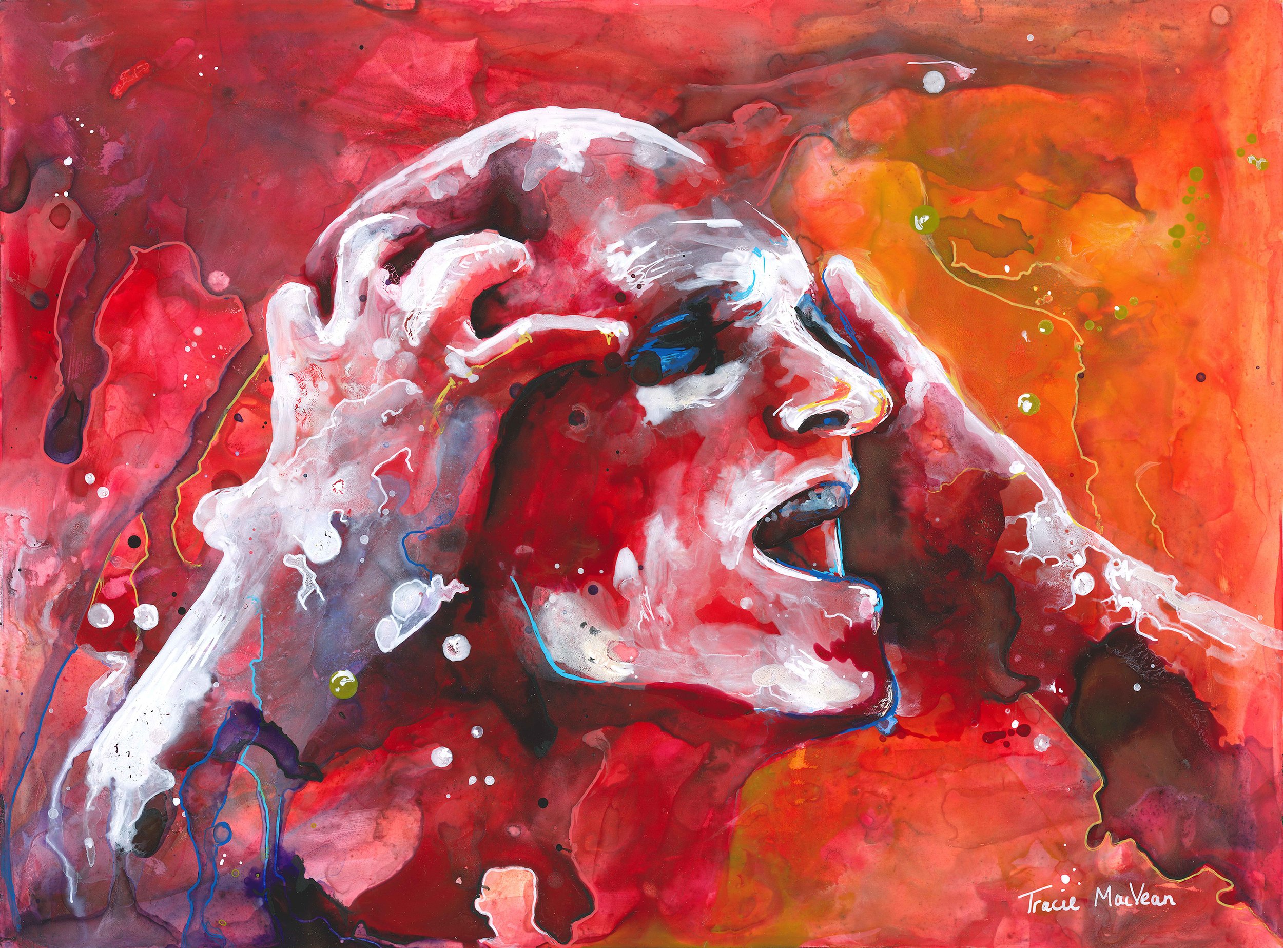 "Sing" Acrylic ink on yupo, 30cm x 42cm