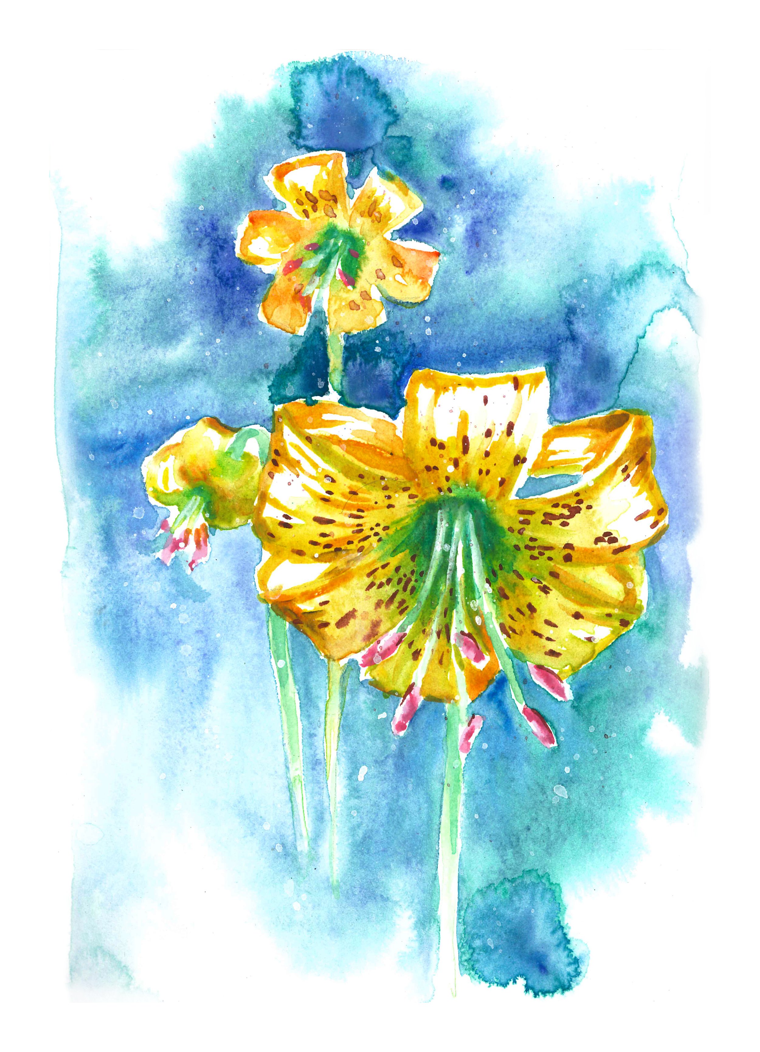 "Flower" Watercolour on paper, 15cm x 21cm