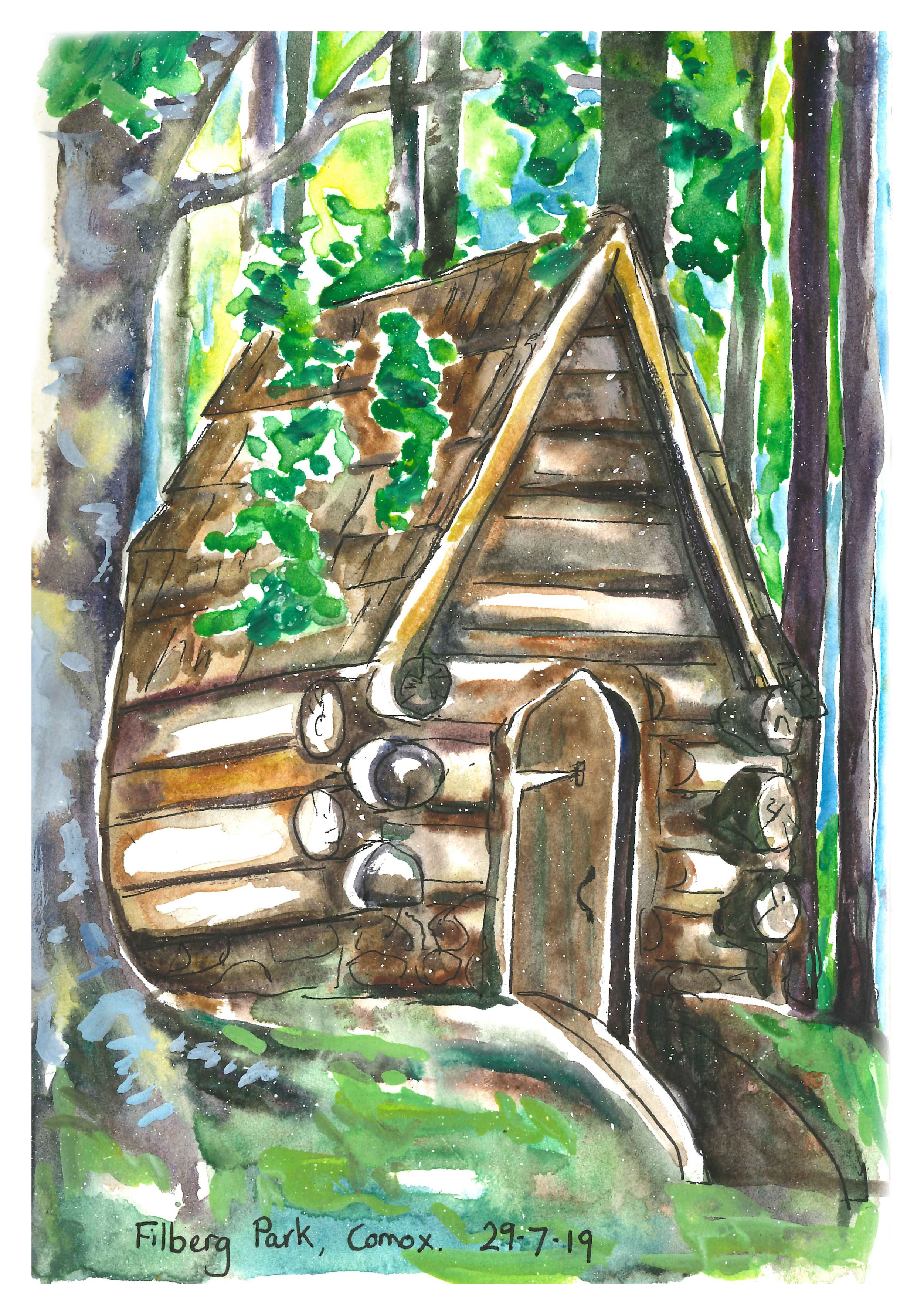 "Filberg Park Lodge" Watercolour on paper, 15cm x 21cm