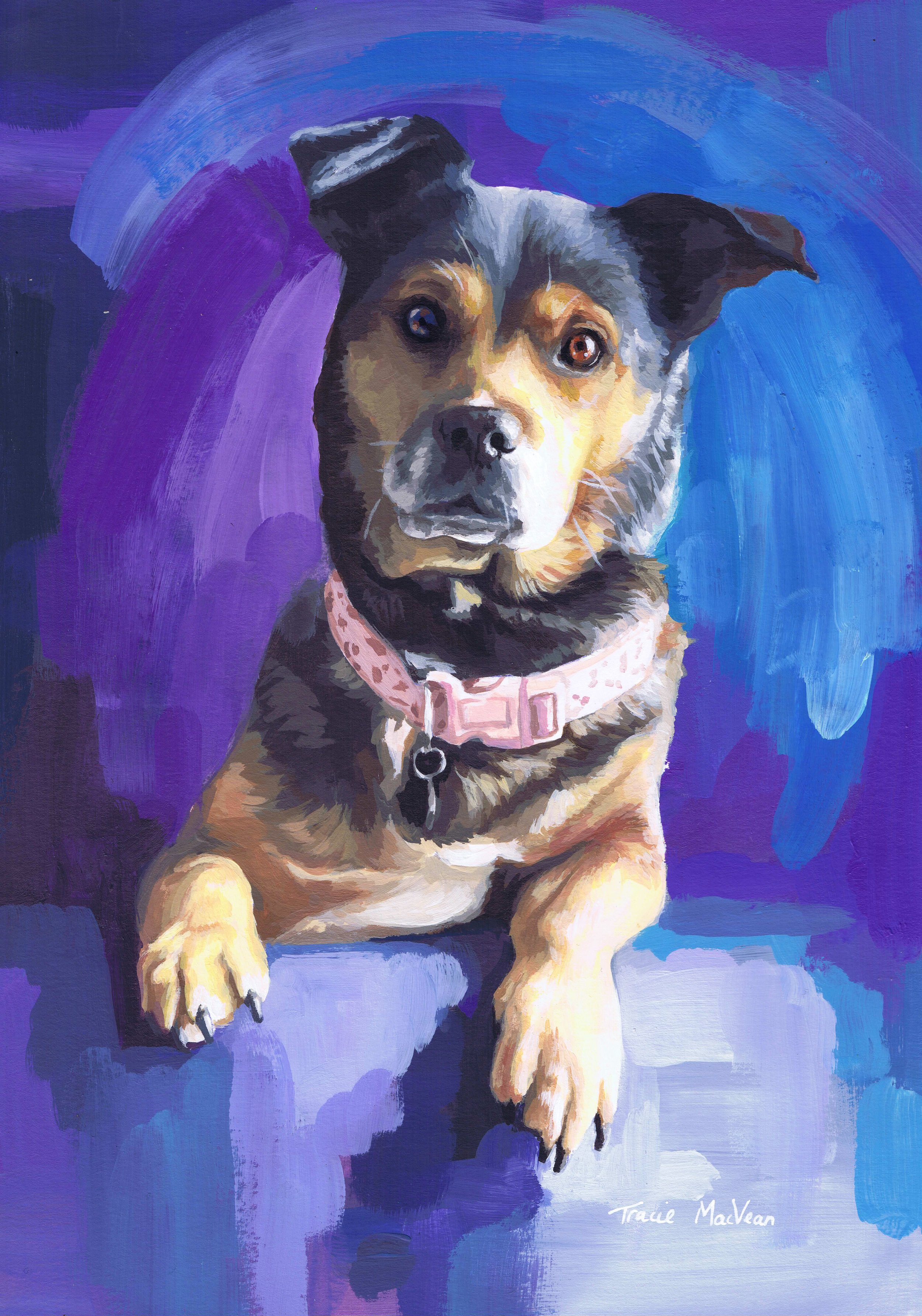 "Dog" Acrylic on paper, 21cm x 30cm
