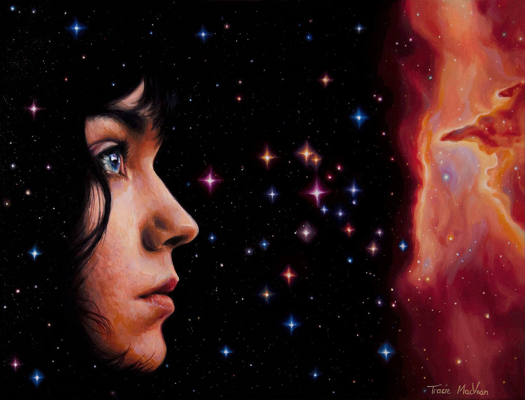 "Cosmic Connection" Oil on canvas, 30cm x 40cm