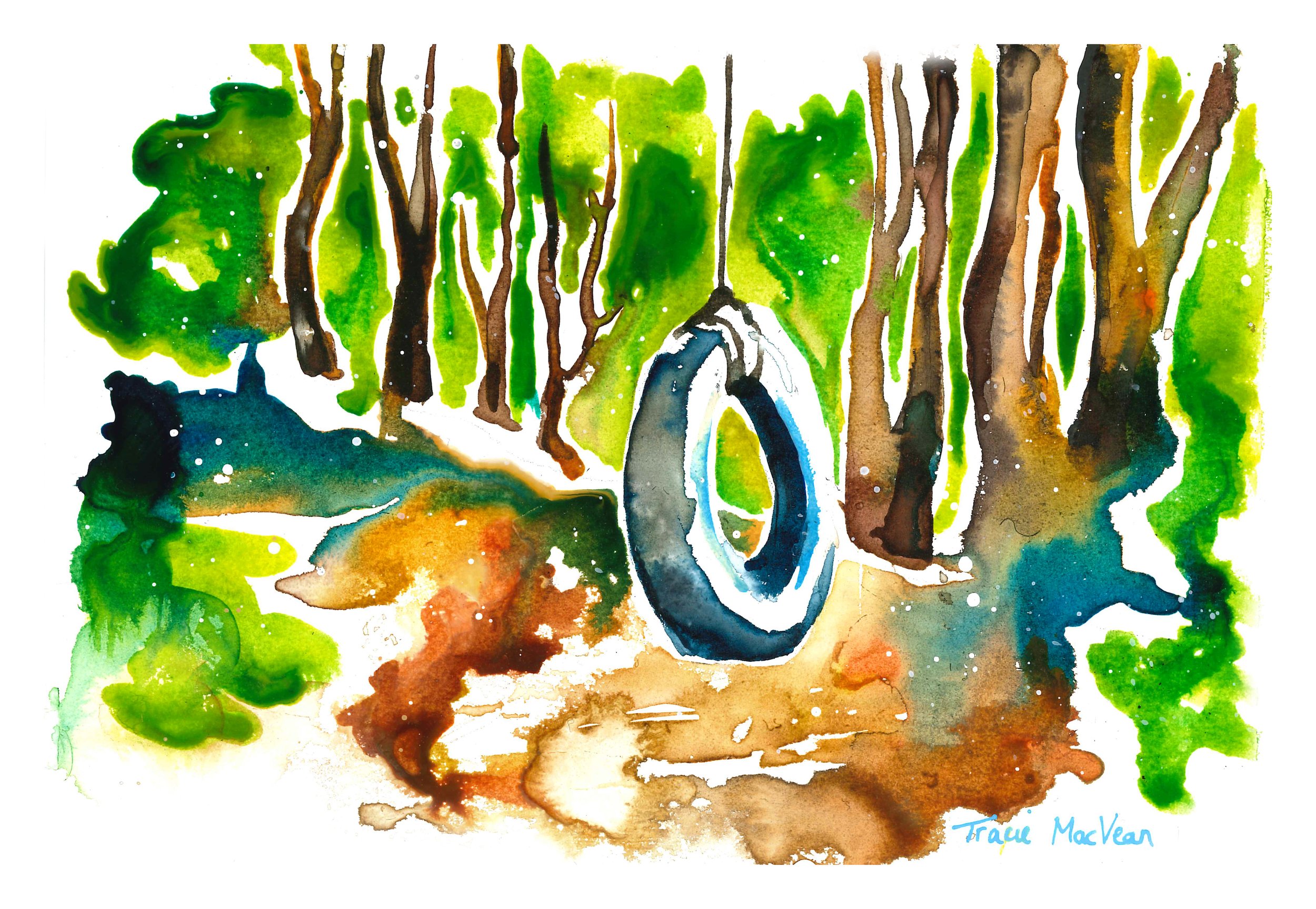 "Swing" Acrylic ink on paper, 21cm x 15cm