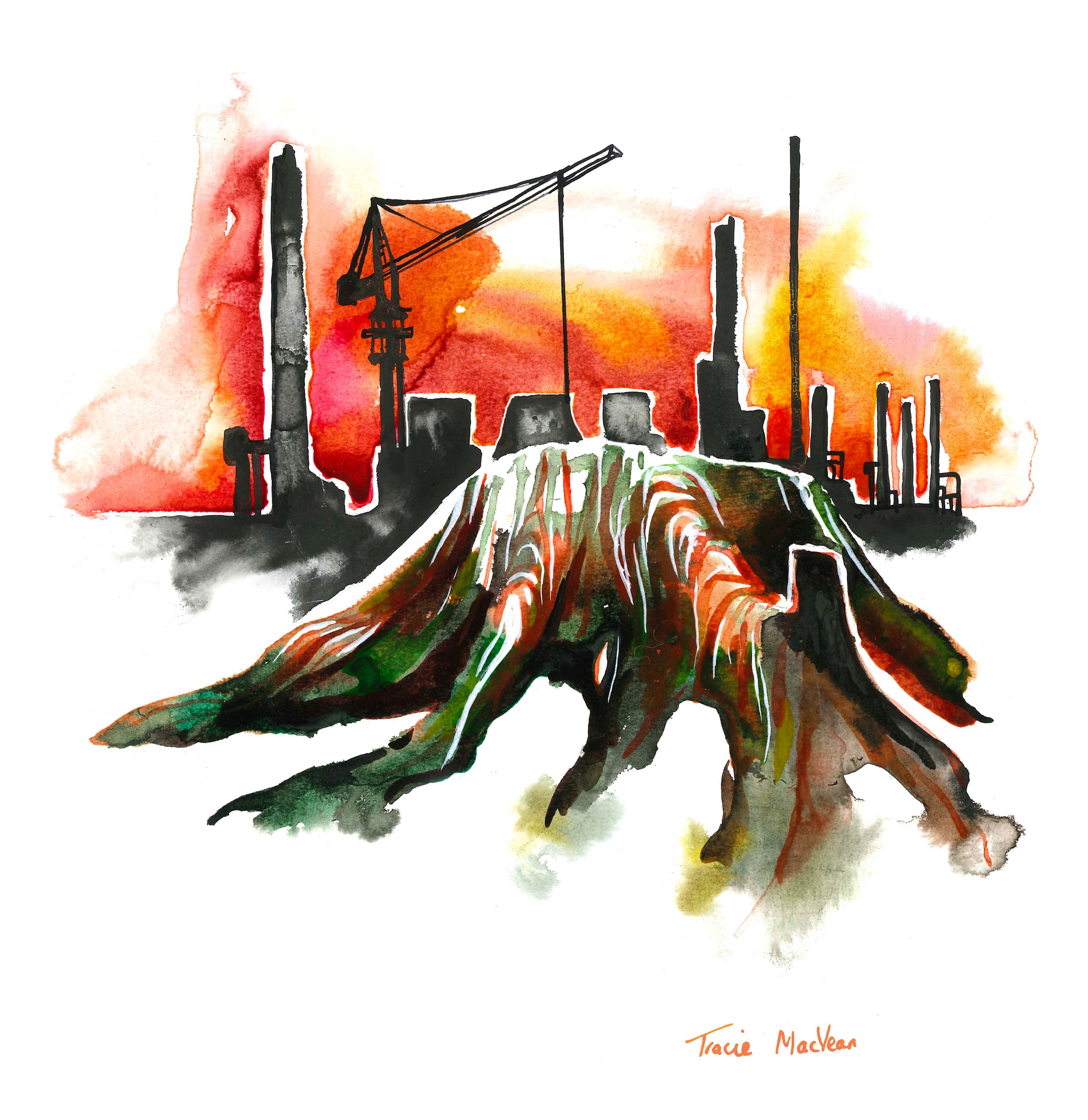 "Build" Acrylic ink on paper, 22cm x 30cm