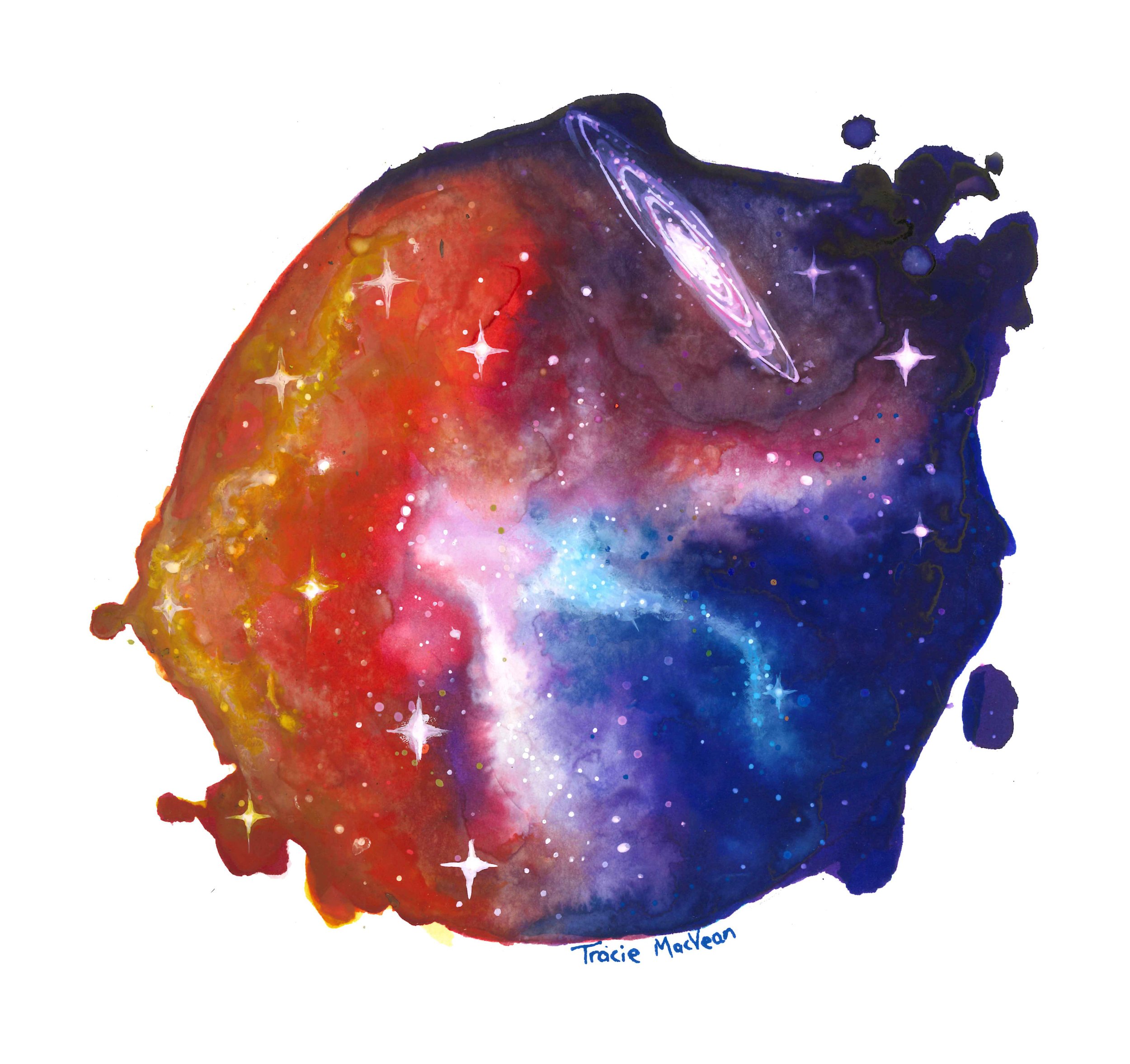 "A Drop of Cosmos" Acrylic ink on paper, 20cm x 20cm
