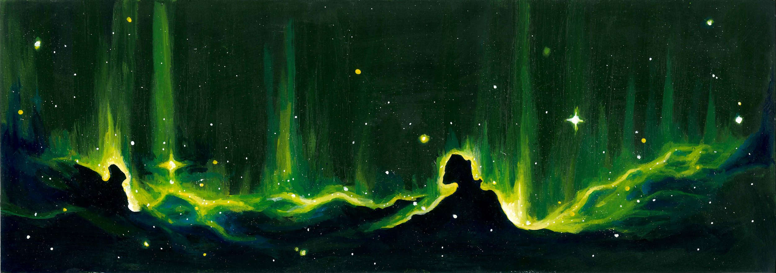 "Dark Matter Nebula" Oil on canvas, 42cm x 15cm
