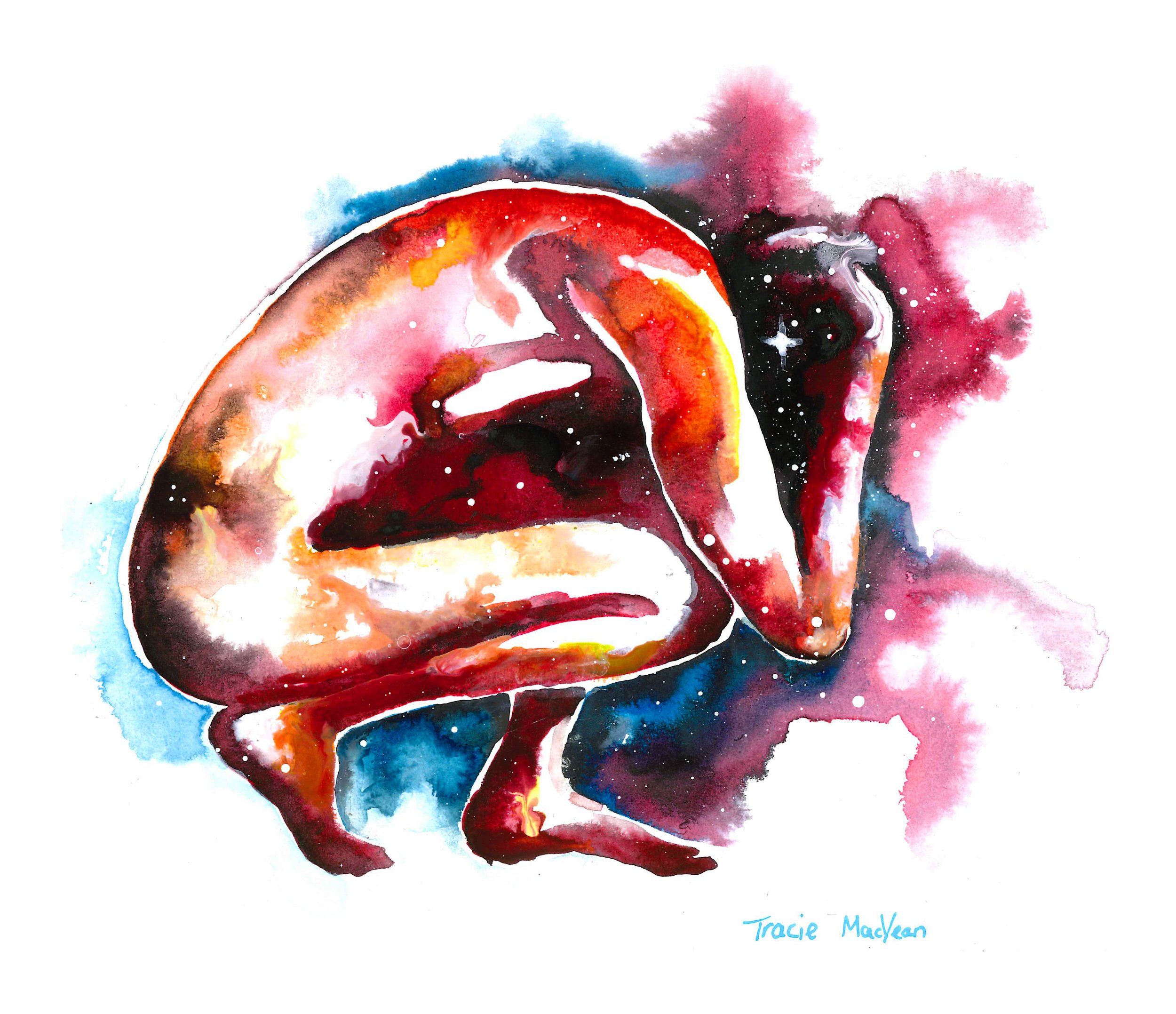 "Mindless" Acrylic ink on paper, 21cm x 21cm