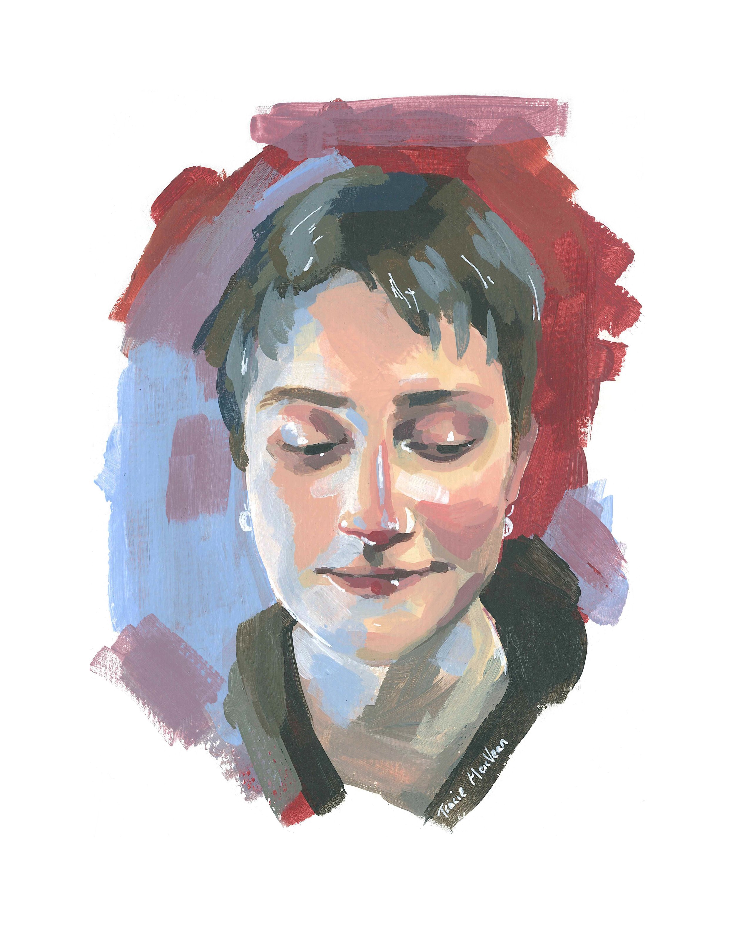 "Penelope" Oil on paper, 21cm x 30xm
