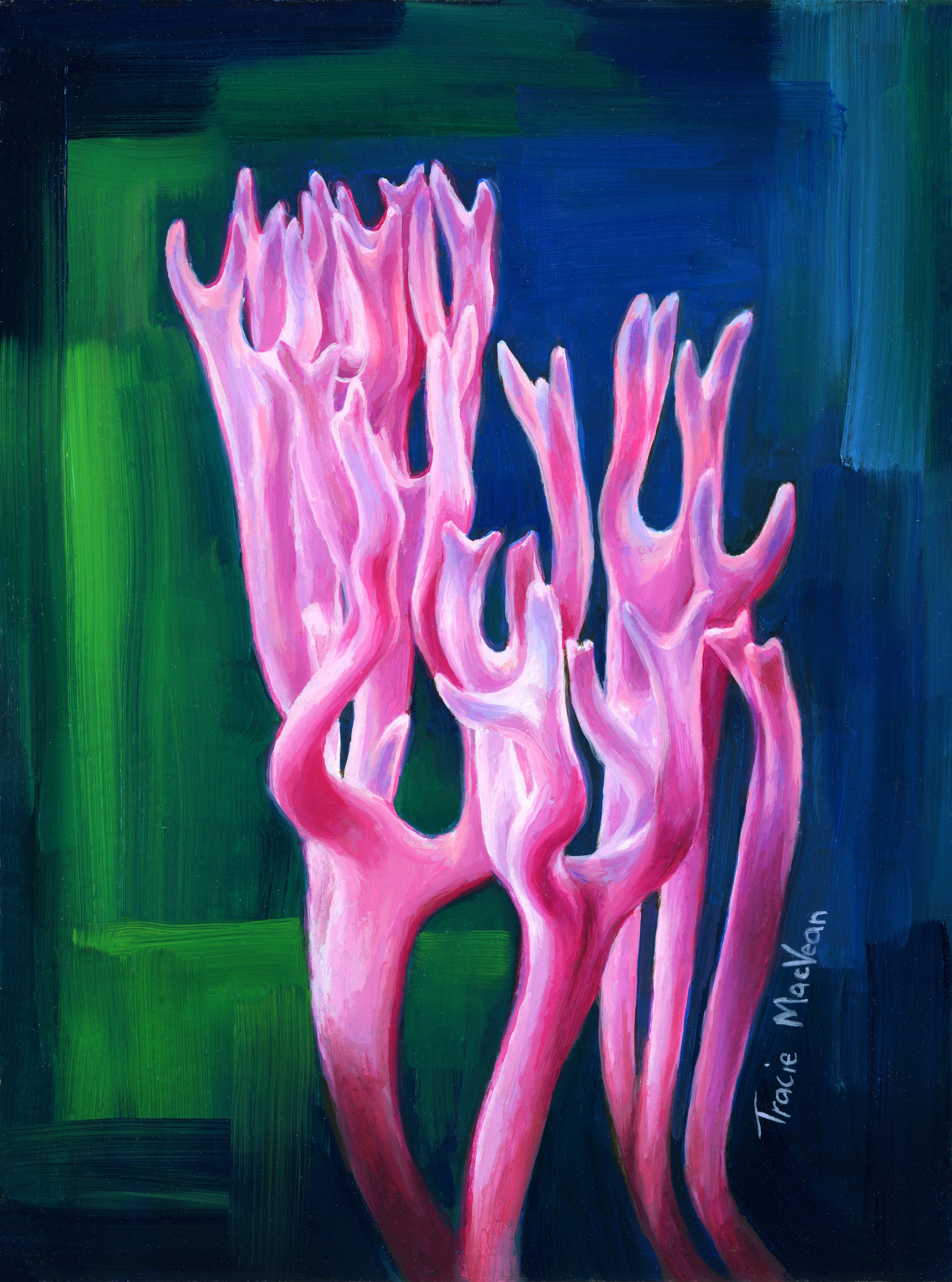 "Lilac Coral" Oil on panel, 15.5cm x 20.5cm