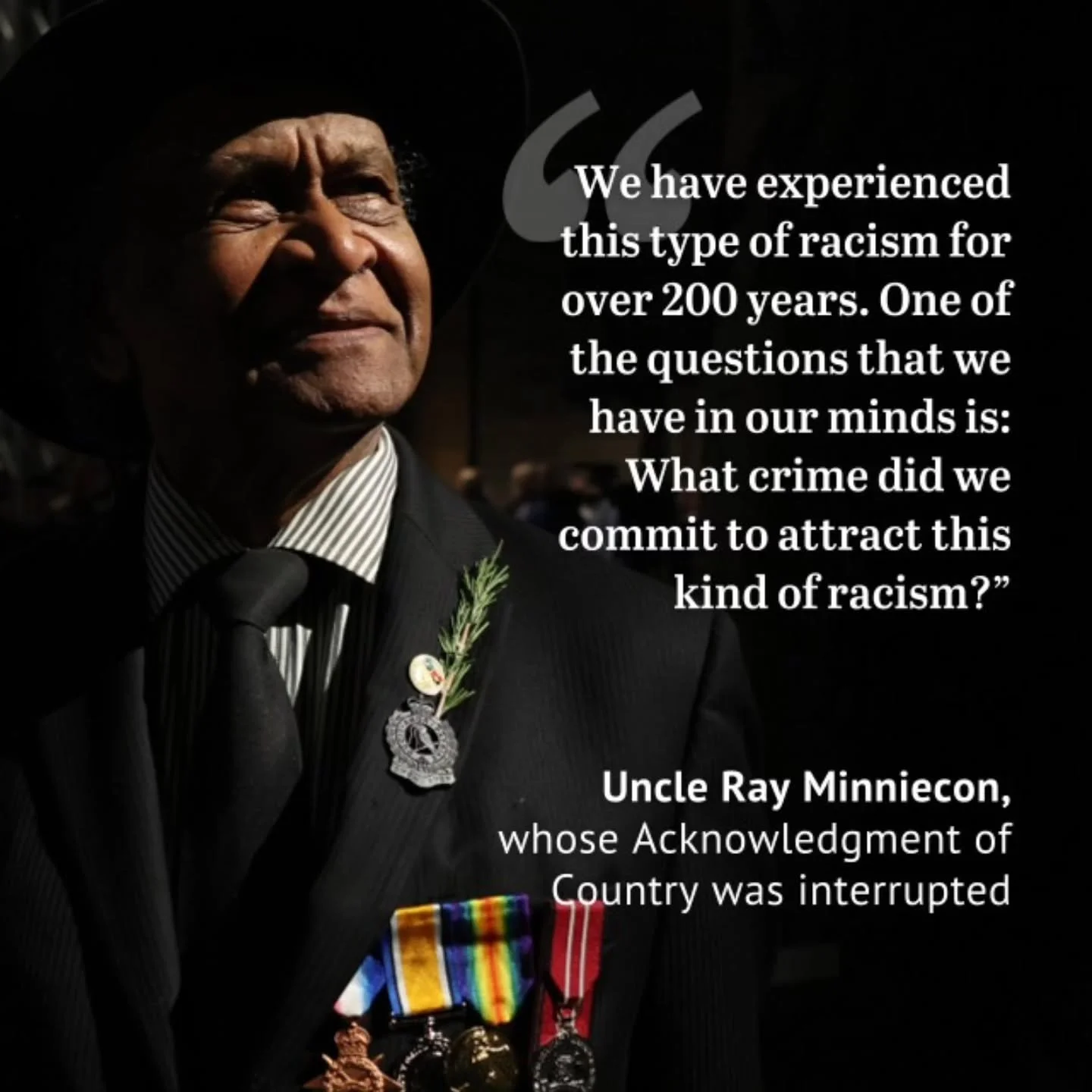 Today I felt grief.

Grief for the reality that this is what racism still looks like in so-called Australia. Not hidden, not rare, but lived and felt by First Nations people every single day.

Grief that an Elder, offering something as simple, beauti