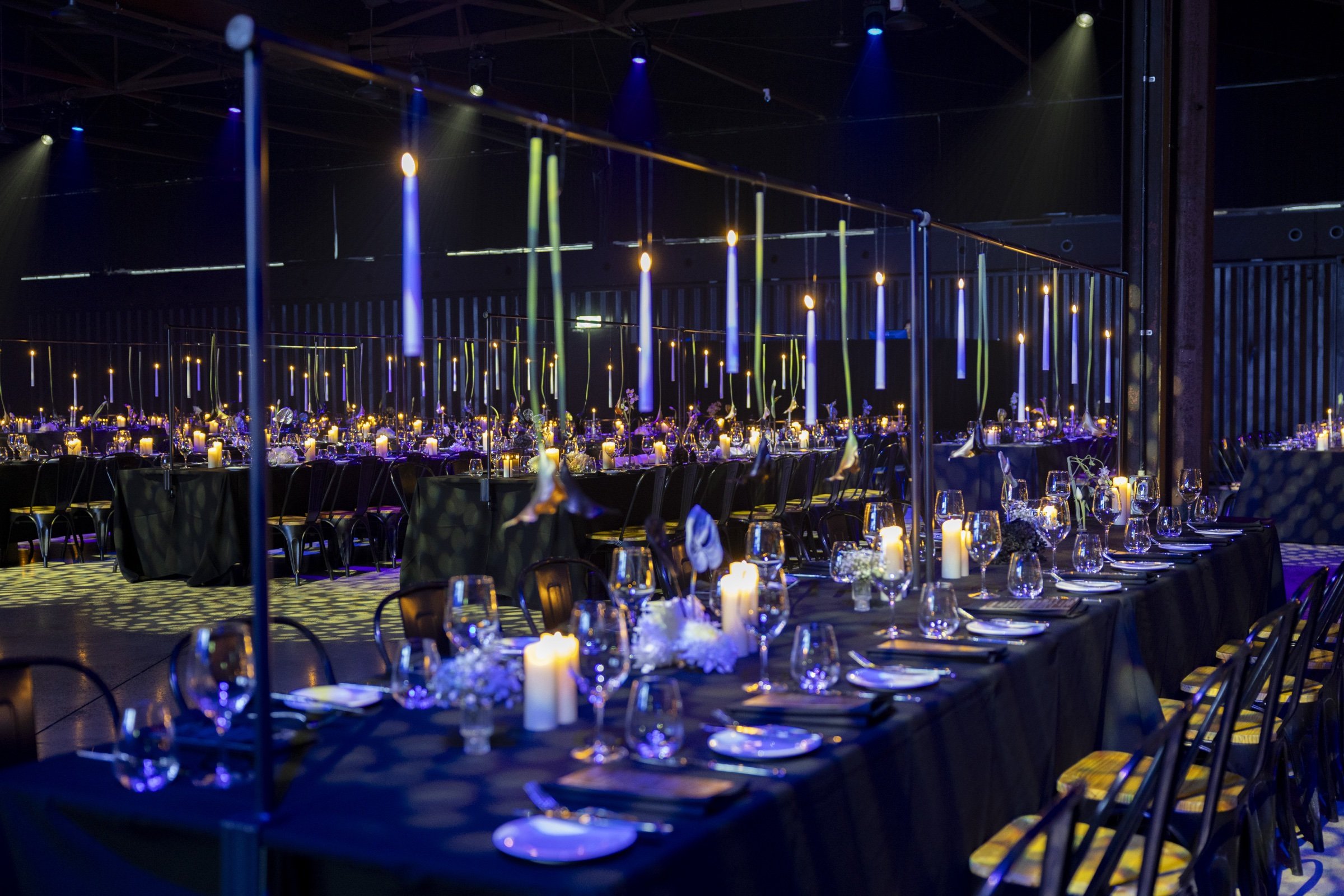 Candlelit gala dinner styling, Melbourne