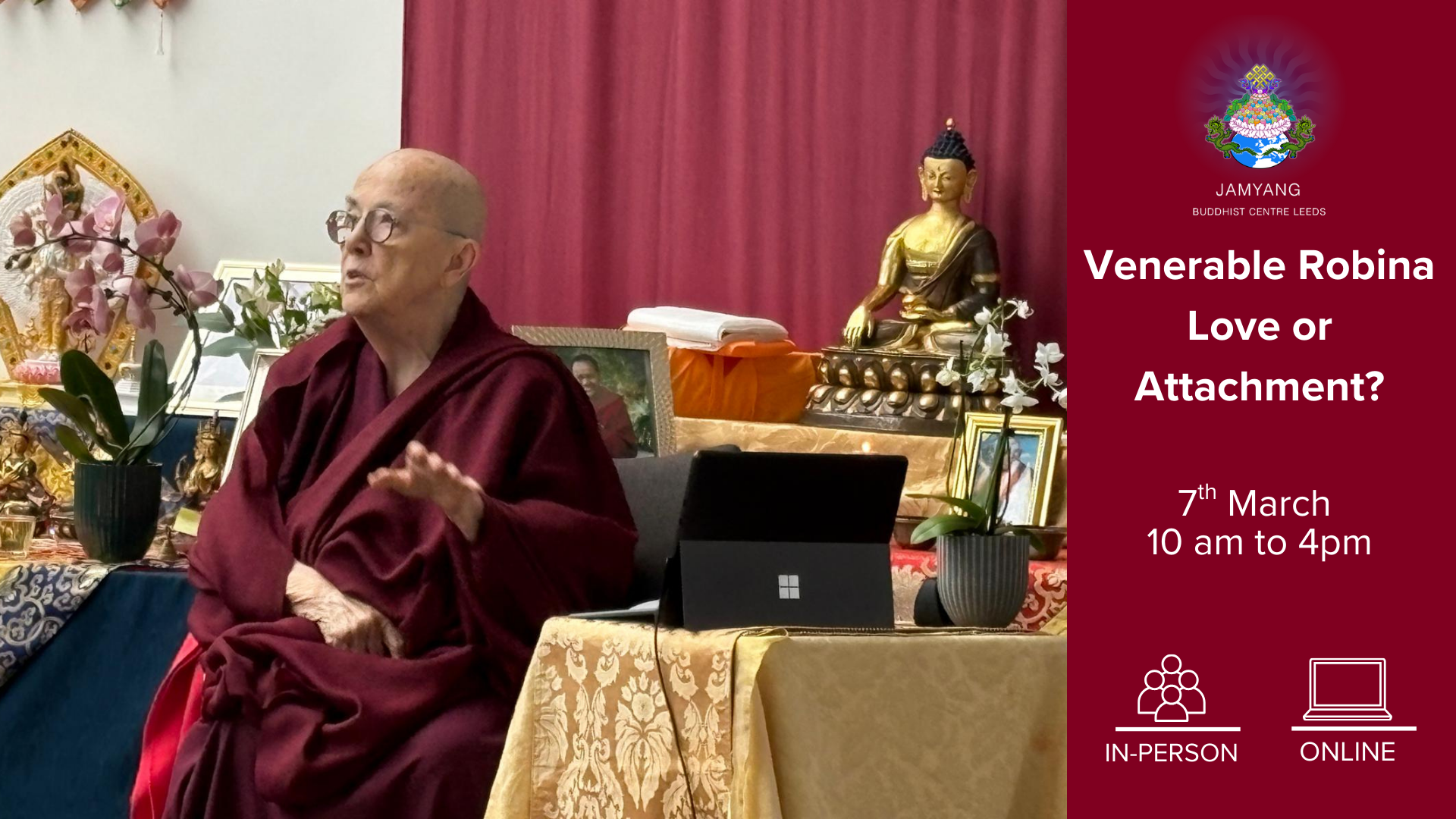B Robeena Venerable Robina Courtin Live at Leeds — Jamyang Buddhist Centre Leeds