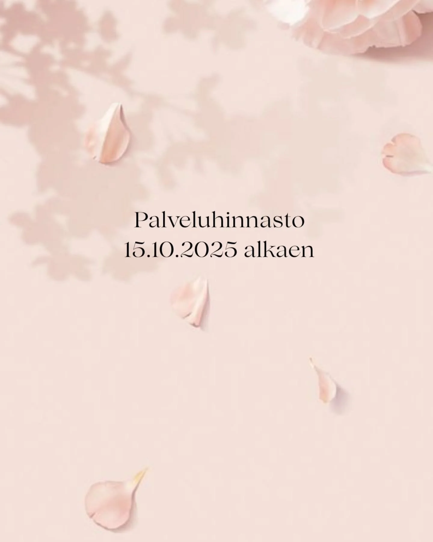 Hinnasto p&auml;ivittyy 15.10.2025. Olen lis&auml;nnyt hinnastooni ja palveluihini nyt siis my&ouml;s kampaukset 🩷 

V&auml;rianalyysipalveluiden hinnat pysyv&auml;t toistaiseksi ennallaan.

h&auml;&auml;meikki Oulu, meikkaaja Oulu, morsiusmeikki Ou