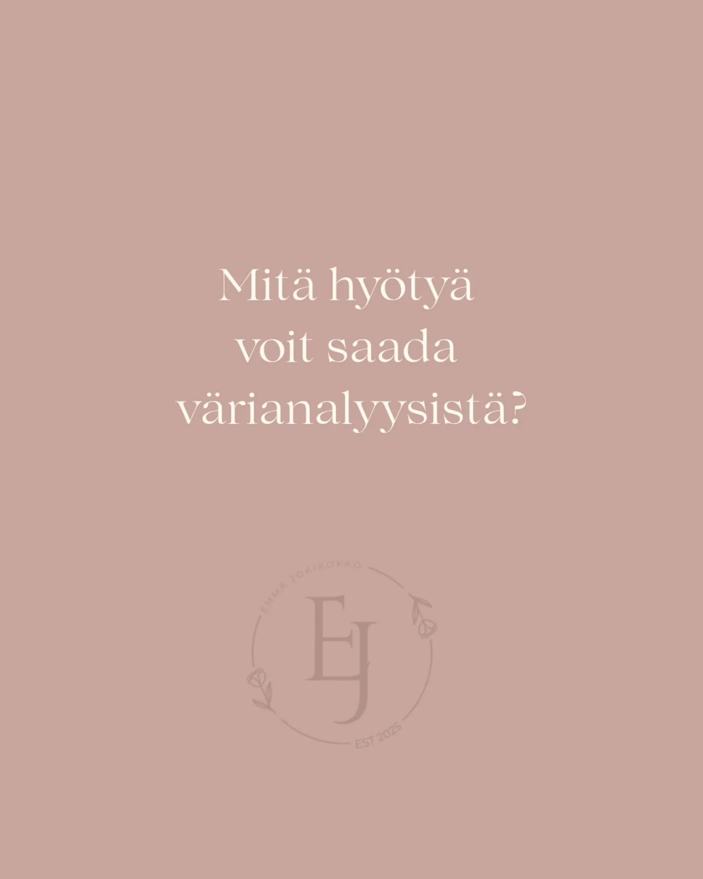 T&auml;ss&auml; kymmenen hyv&auml;&auml; syyt&auml; tulla v&auml;rianalyysiin Oulussa 🩷 varaa aika Vellosta - koko loppuvuoden vapaat aikani l&ouml;ytyv&auml;t nyt sielt&auml;! Linkki mun biossa ja www.emmajokikokko.fi. Ole yhteydess&auml;, mik&auml