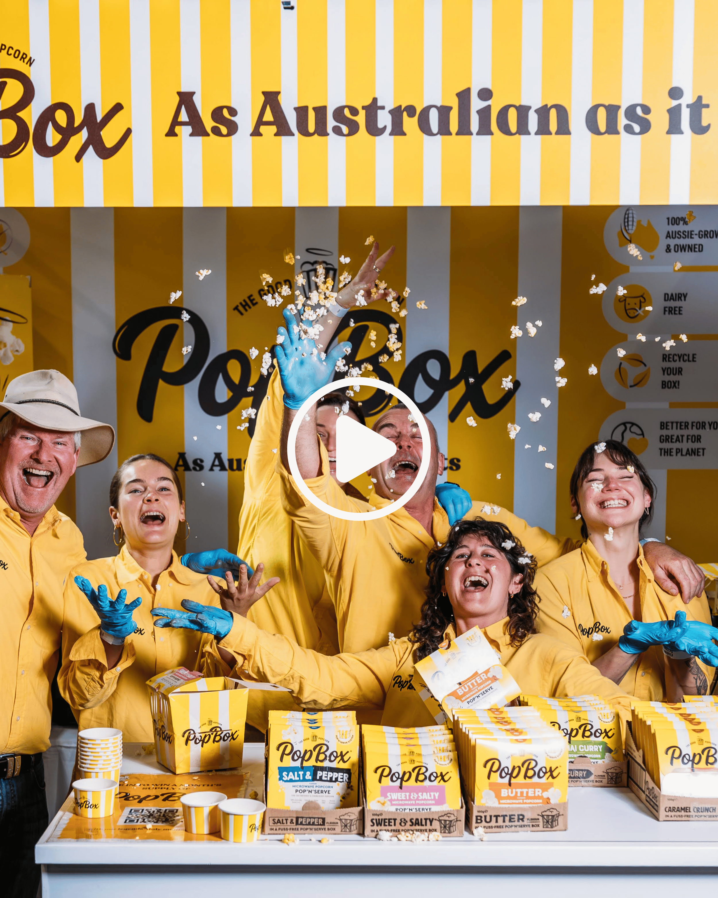 Viral trend reenactment featuring the PopBox team at the Good Food & Wine Show in Sydney!
