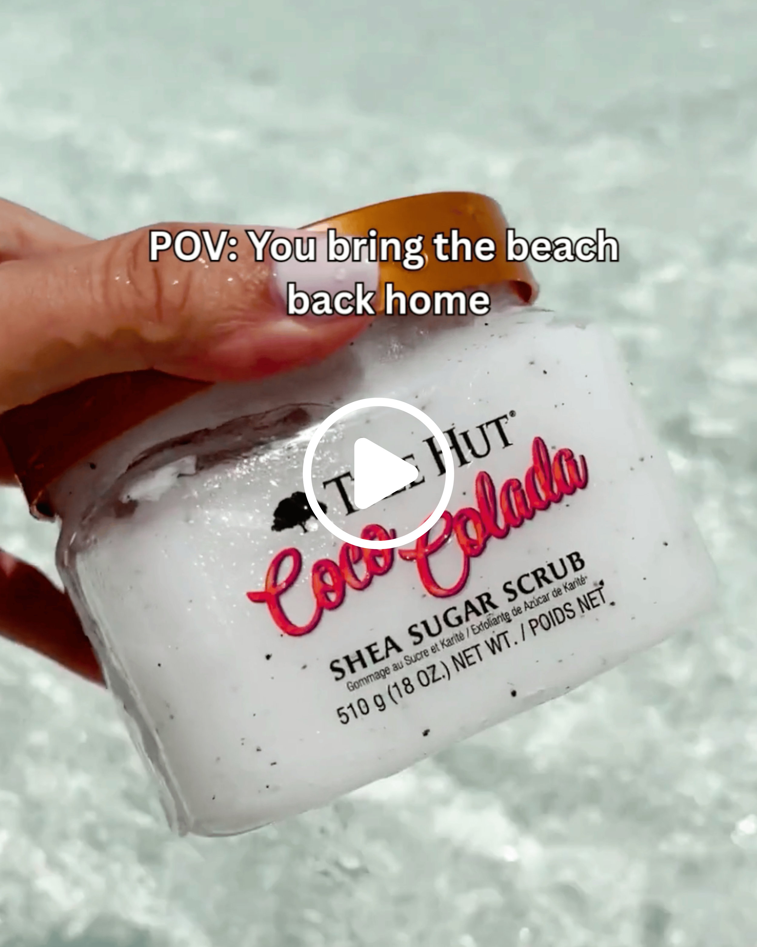 Summer themed edit focusing on Tree Hut's viral Coco Colada bodyscrub, supporting launch into Woolworths. Run as dark-ad content on Instagram and TikTok.