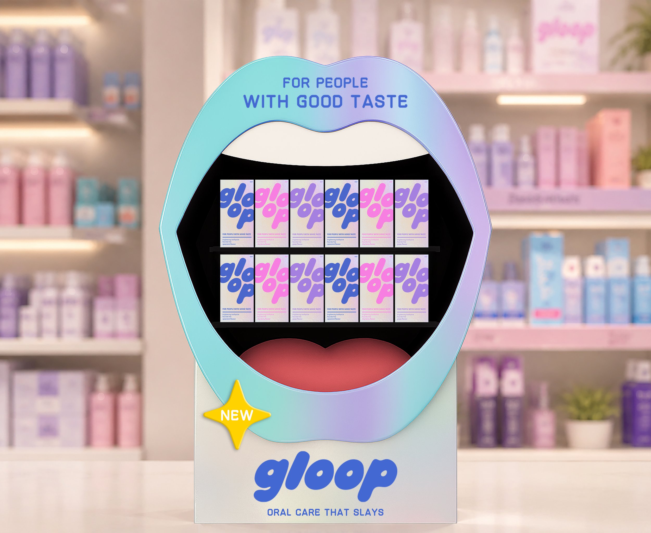 Retail Point of Sales Display Gloop Mouth