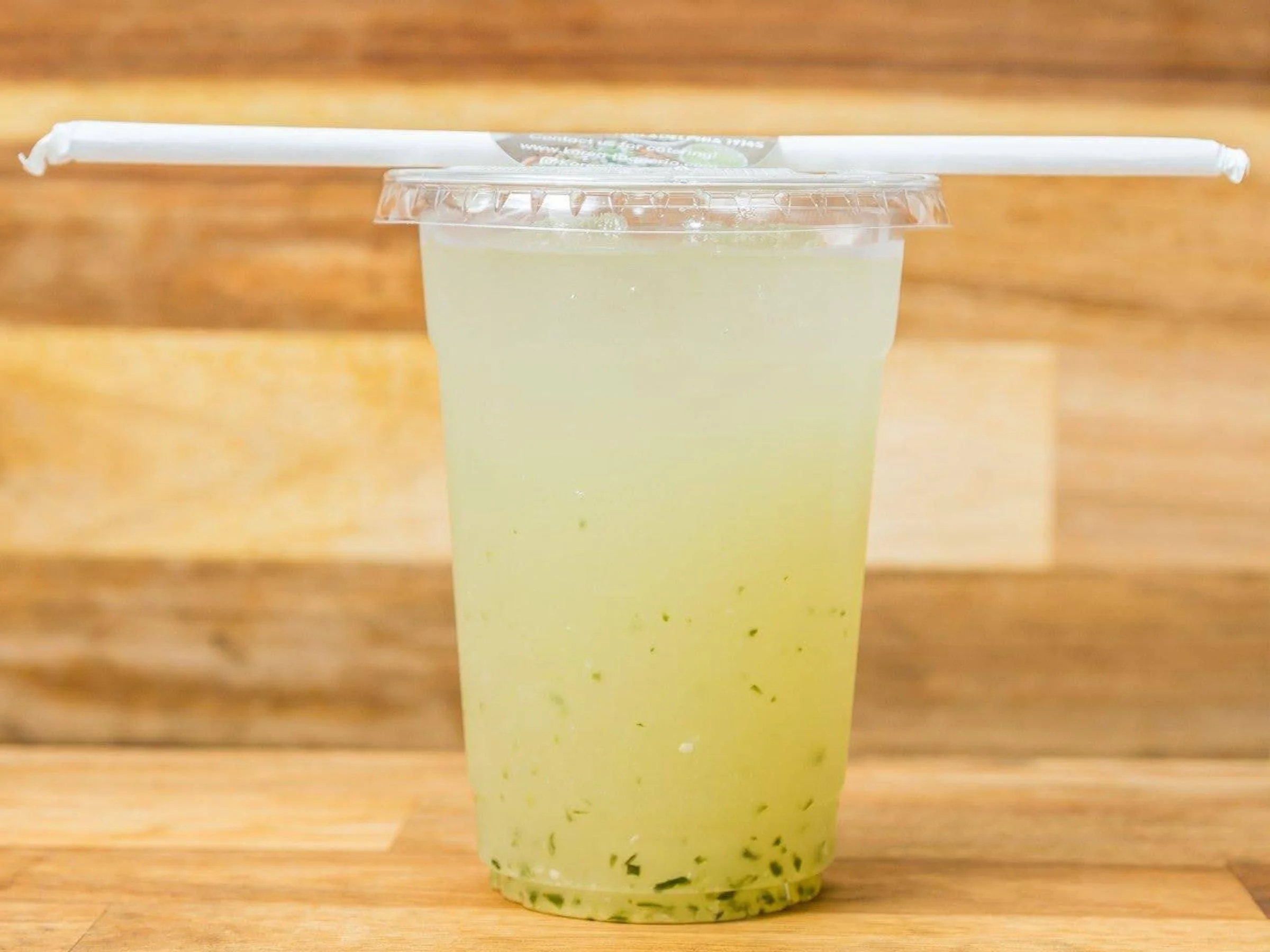 Cucumber lemon agua fresca served over ice