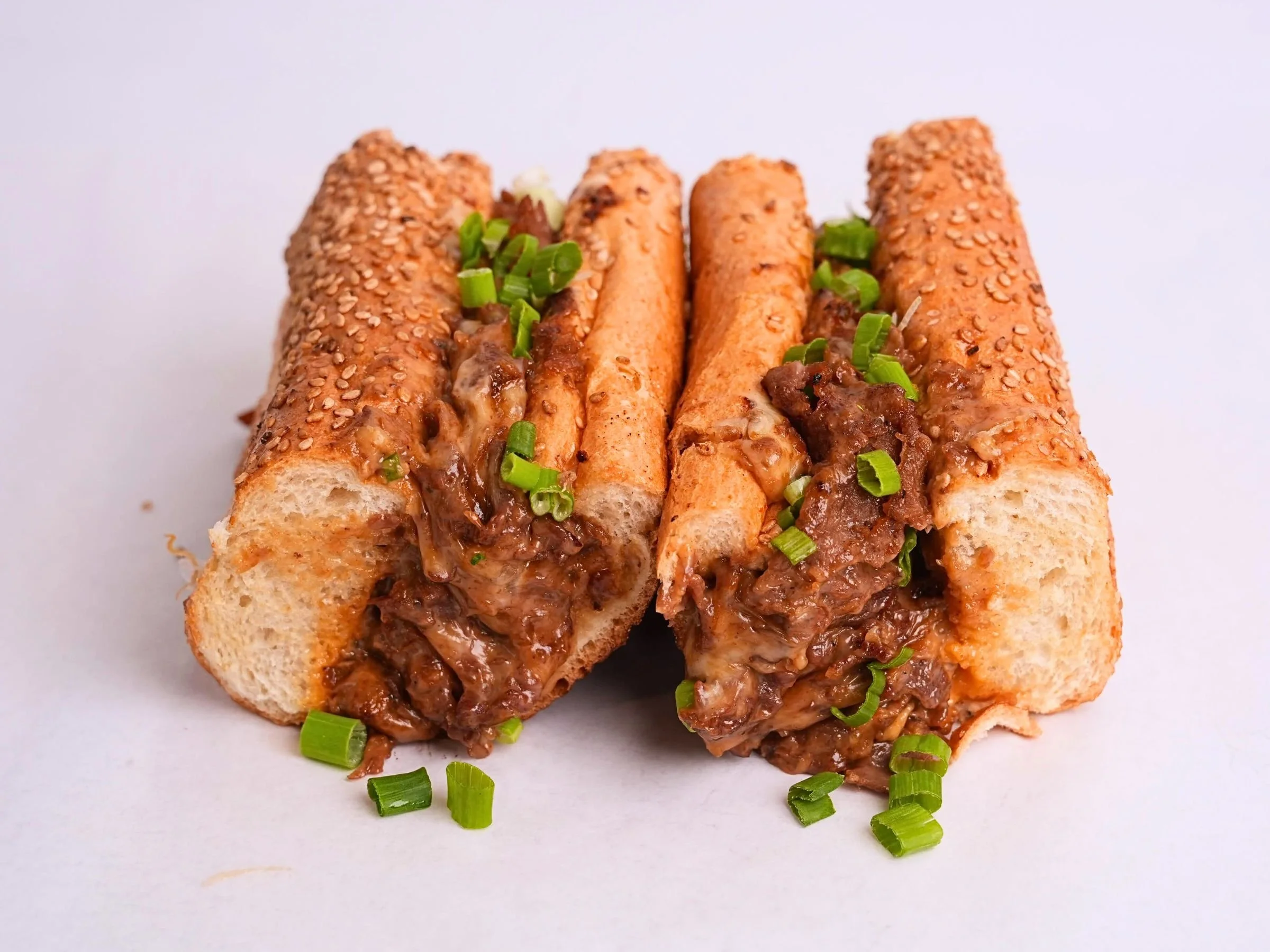 Korean cheesesteak with bulgogi beef