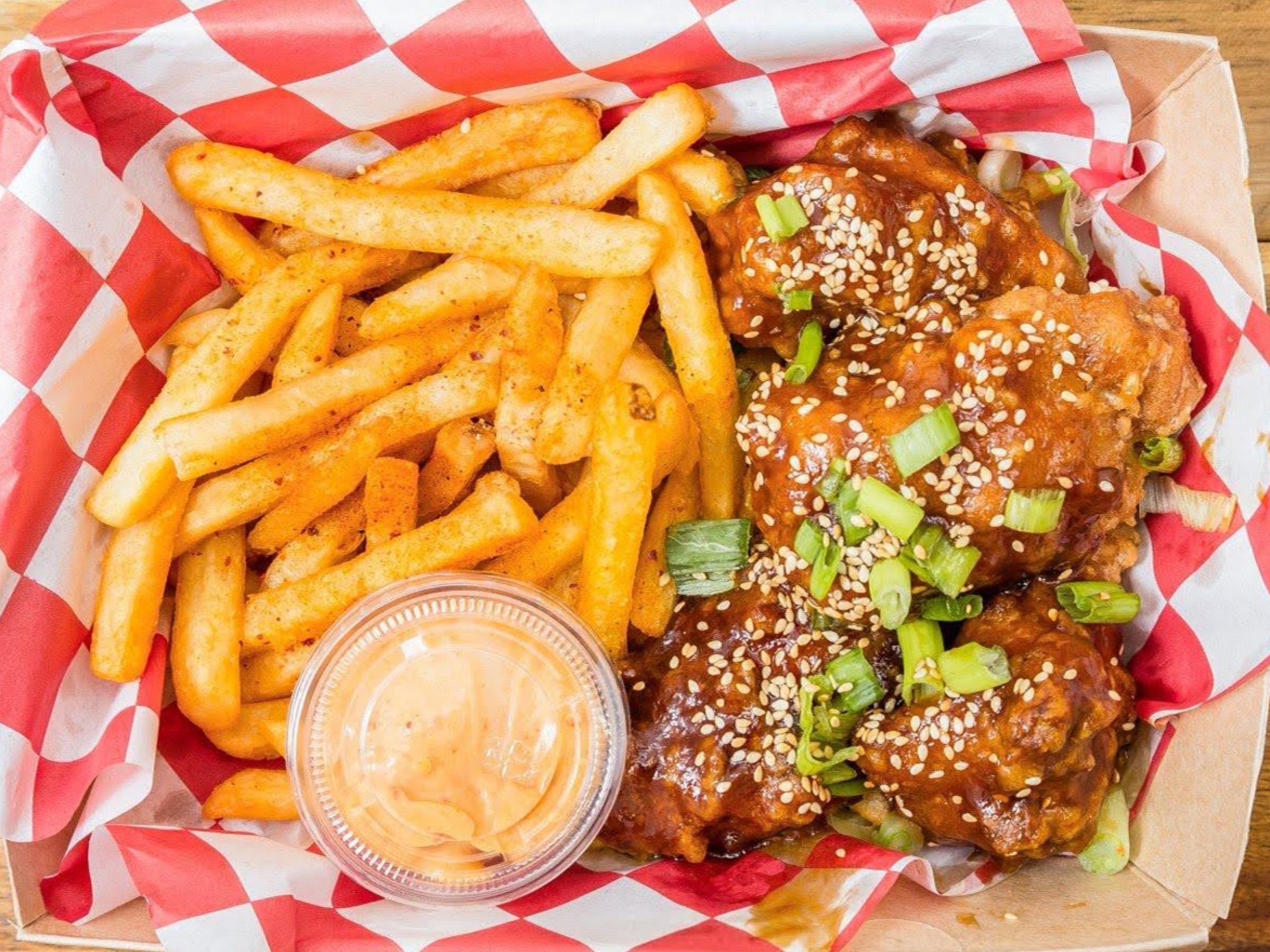 korean fried chicken wings combo with fries