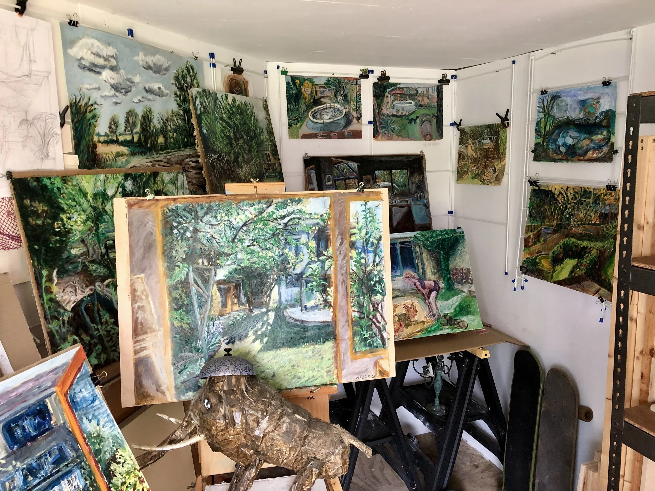 In the Studio, works in progress.