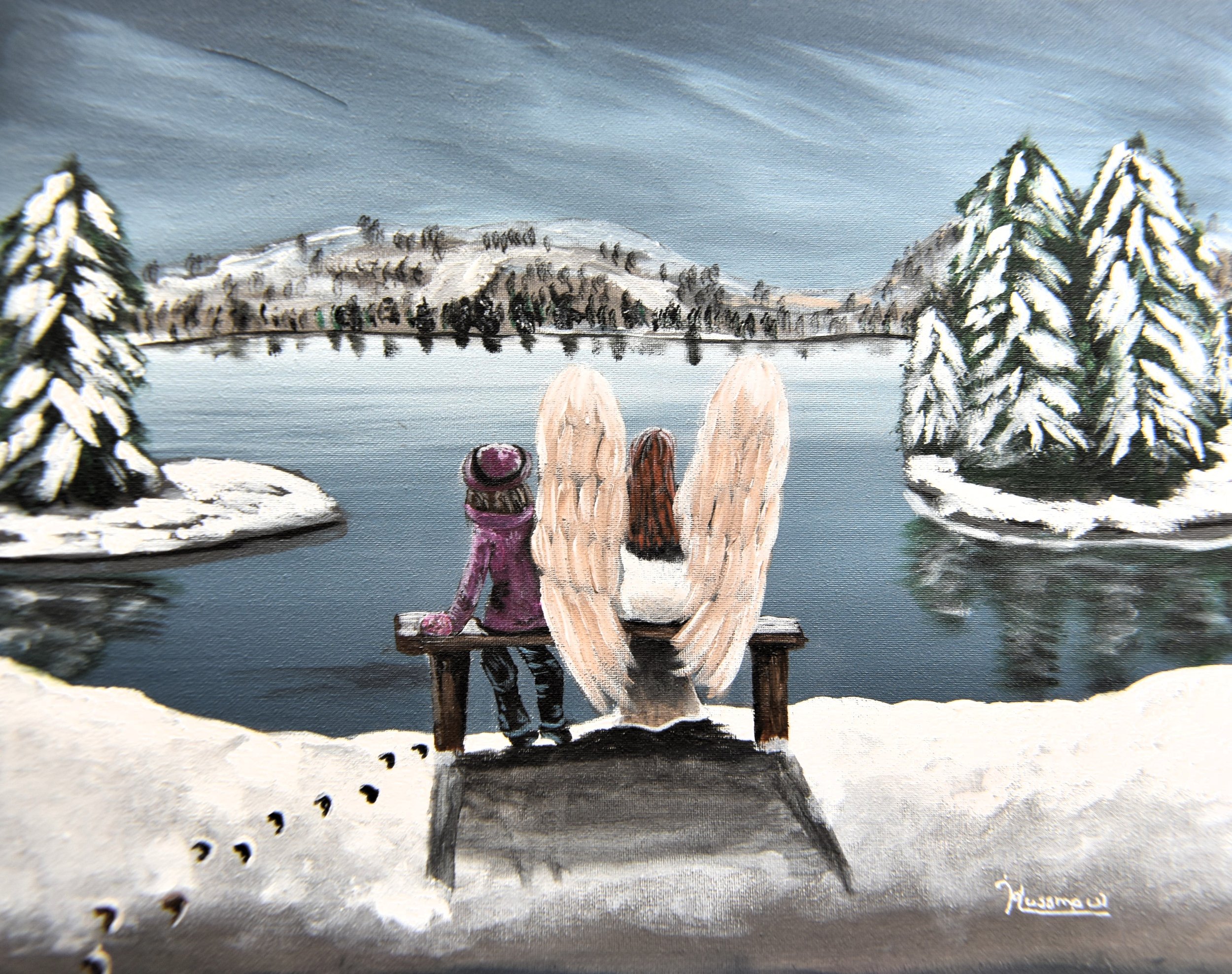 Not Alone, 2024, acrylic, stretched canvas, 16" by 20" by 1/2" inch