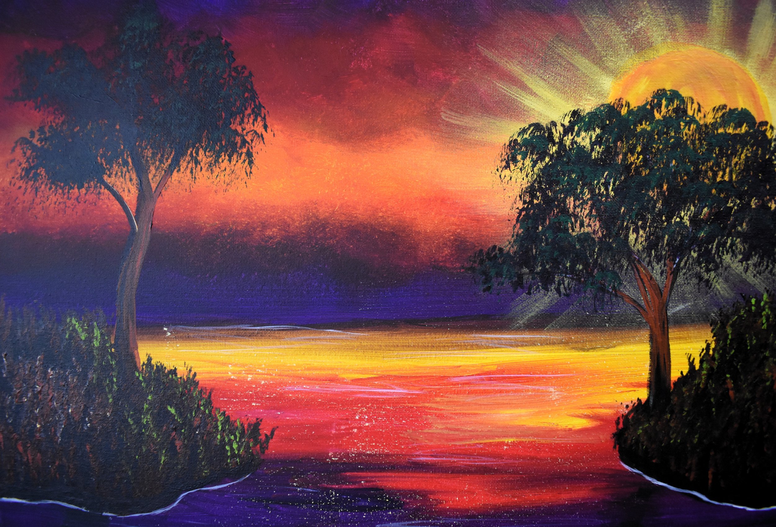 Morning Sun, 2024, acrylic, wrapped canvas - 16" by 20" by 1/2" inch