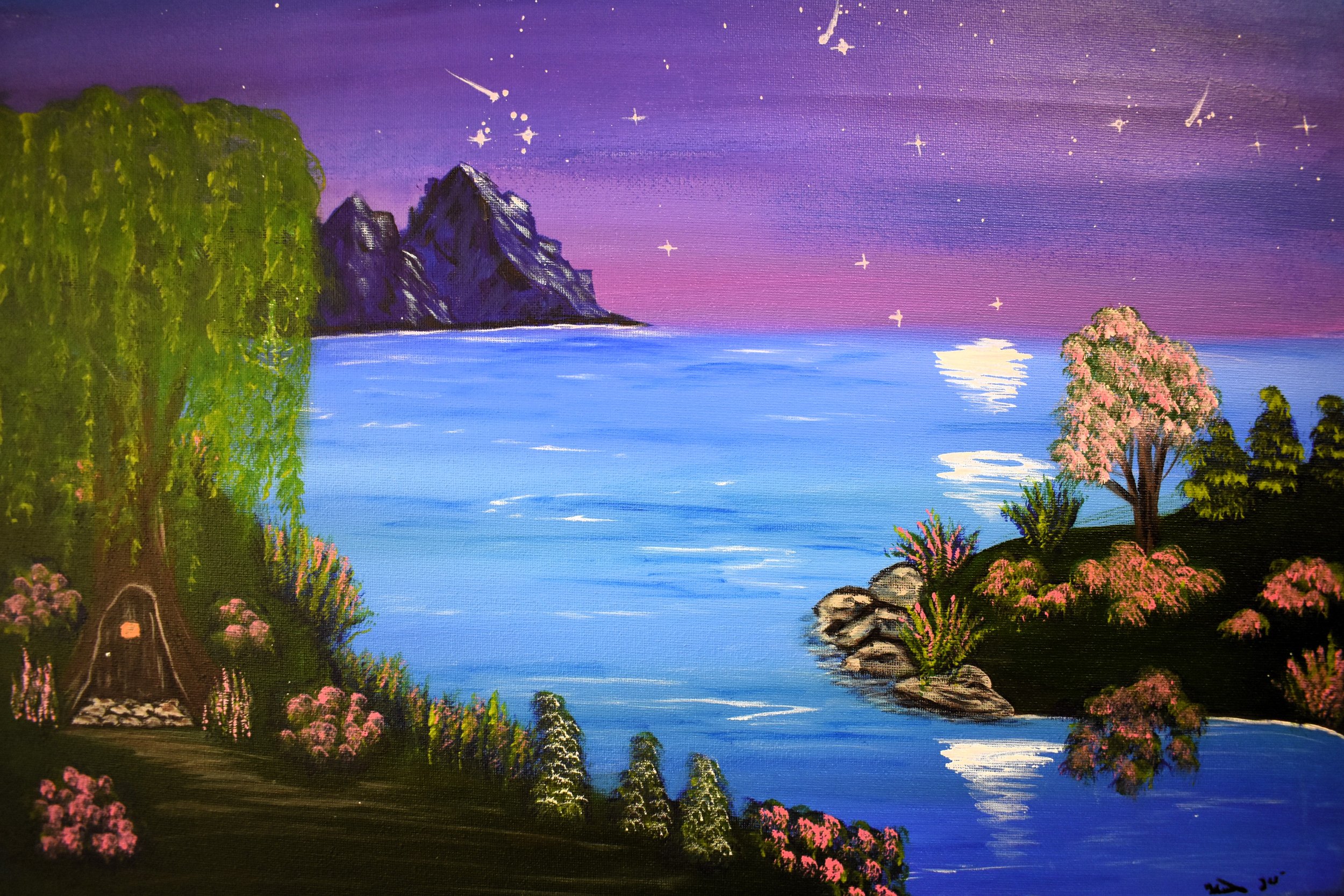 Tree House, 2024, acrylic, wrapped canvas - 16" by 20" by 1/2" inch