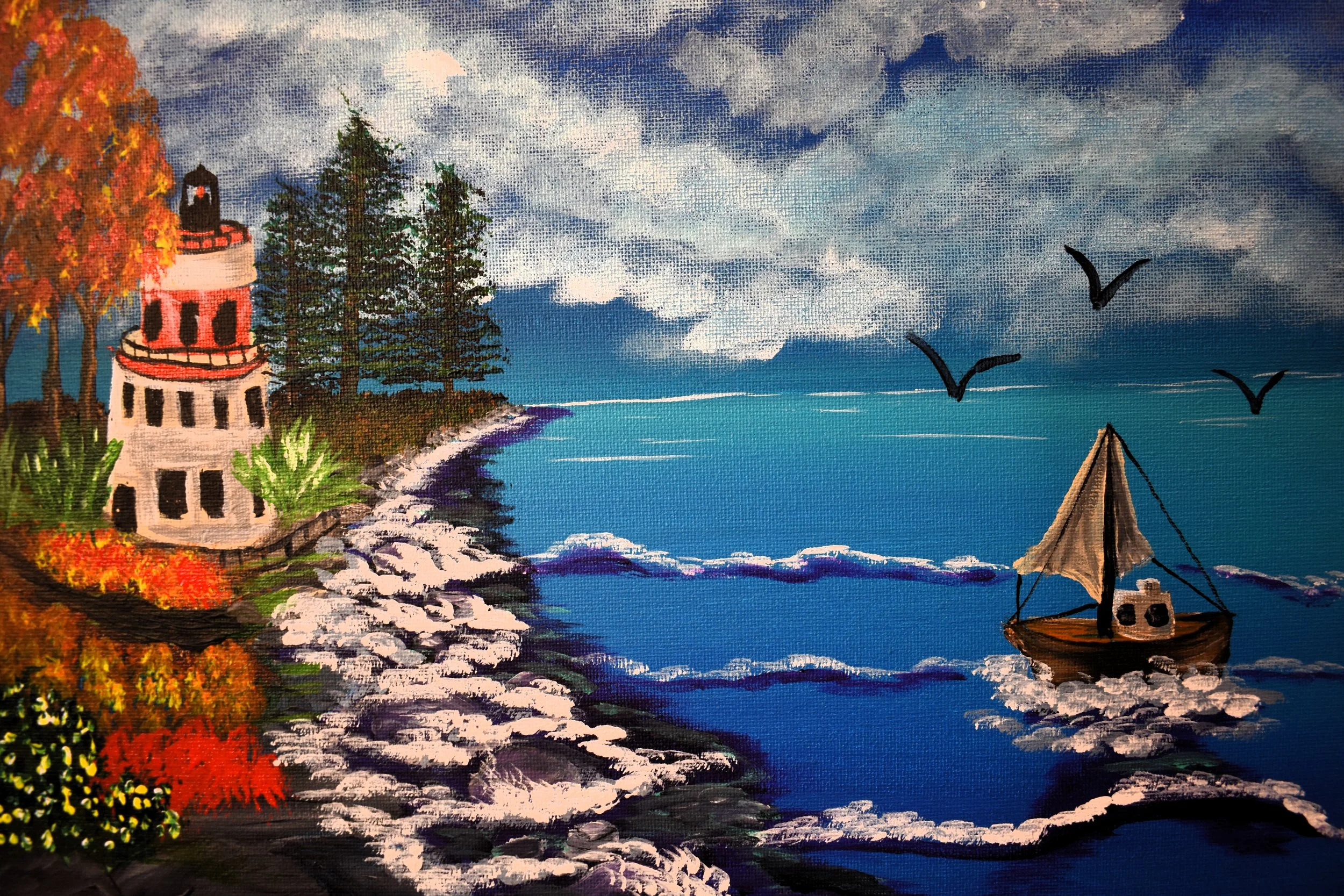 Lighthouse, 2024, acrylic, wrapped canvas - 11" by 14" by 1/2" inch