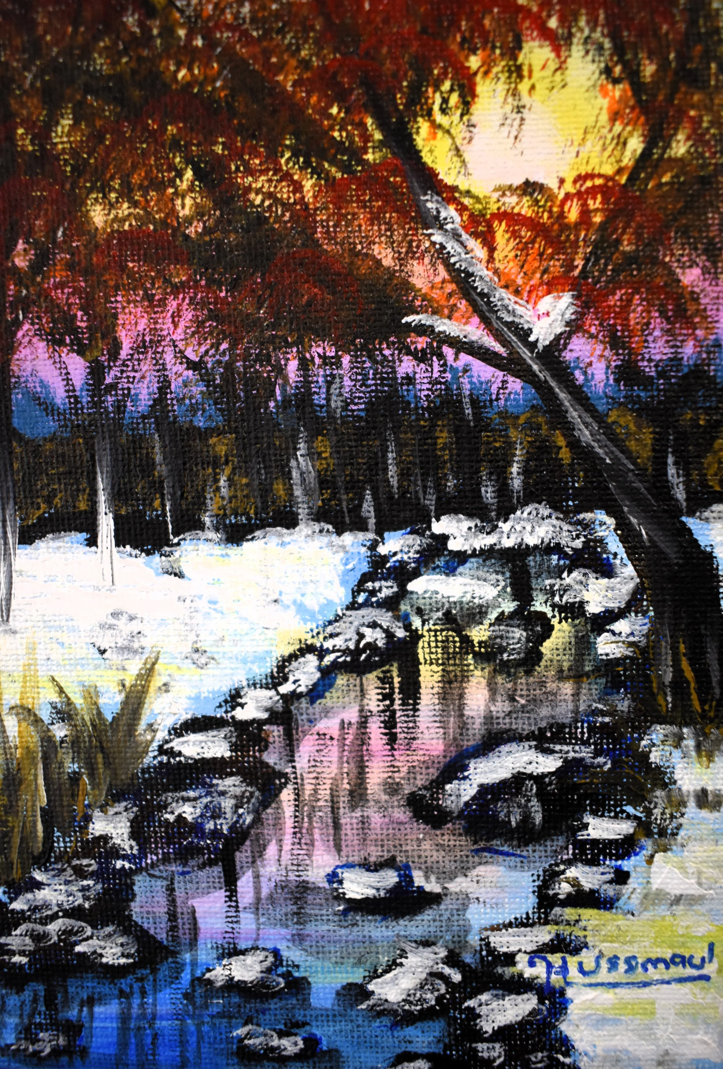 Winter Snow, 2024, acrylic, wrapped  canvas - 5"by 7" by 1/2" inch