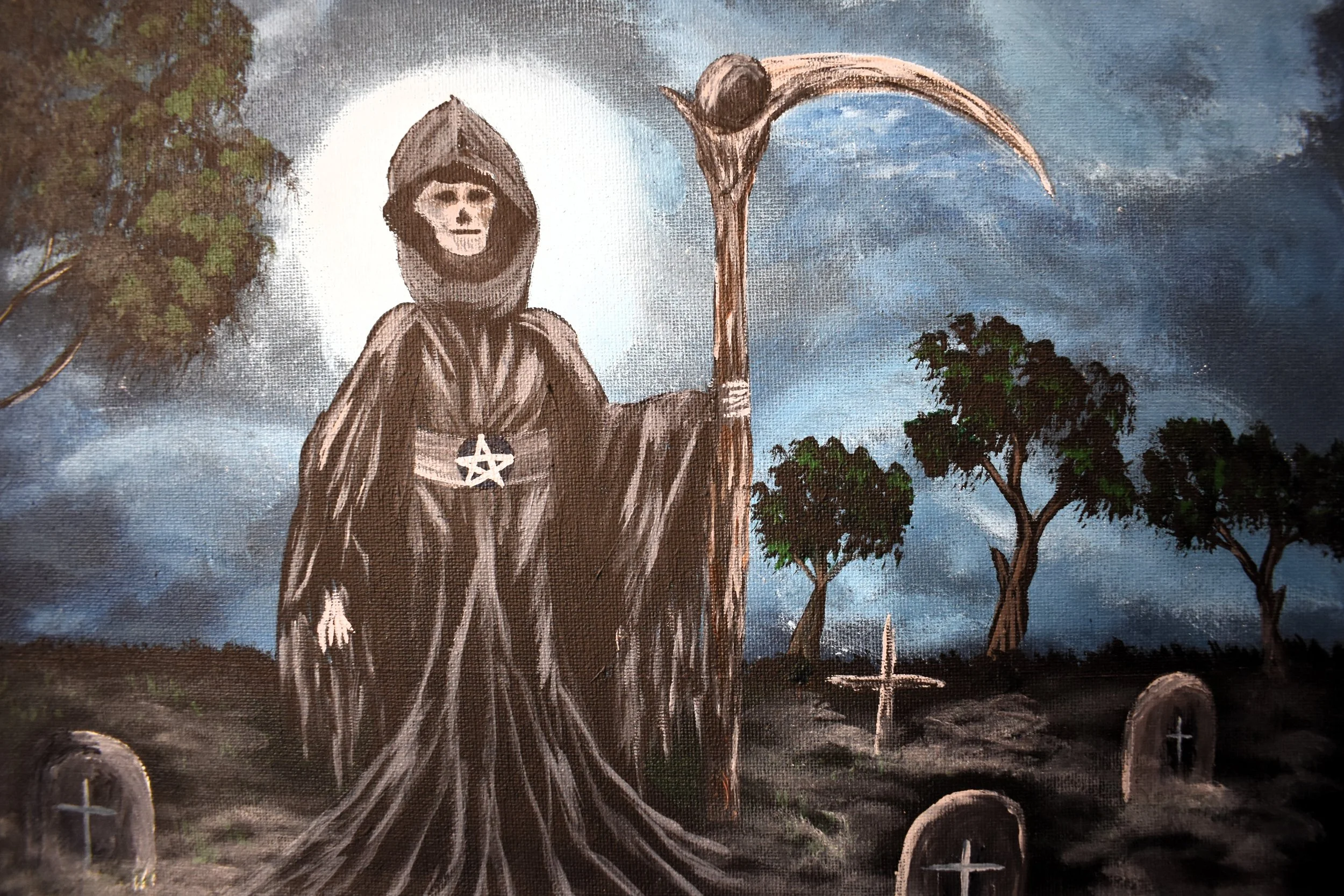 Grim, 2024, acrylic, wrapped canvas - 14" by 11" by 1/2" inch