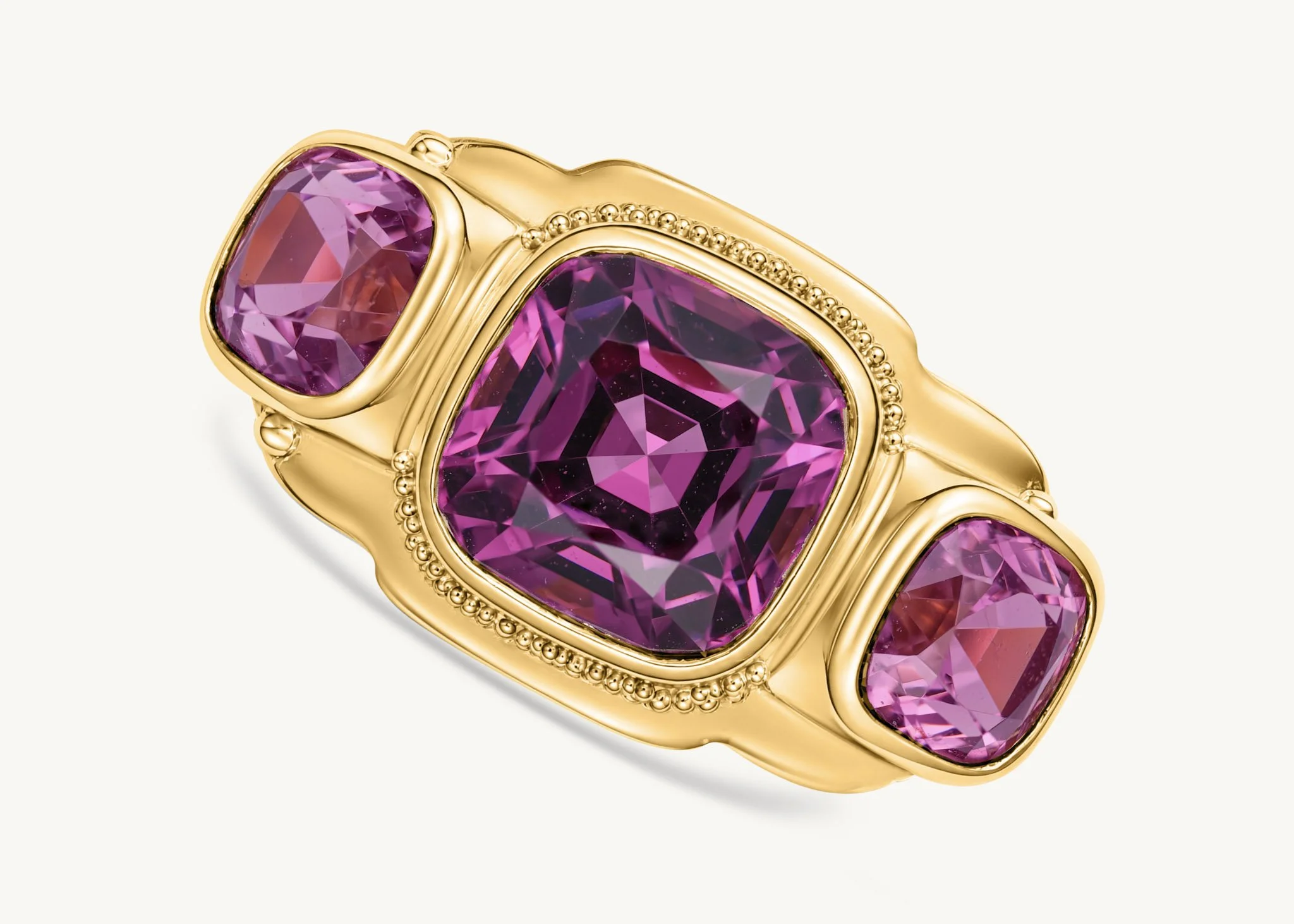 Umbalite & Malay Garnet Trilogy Ring