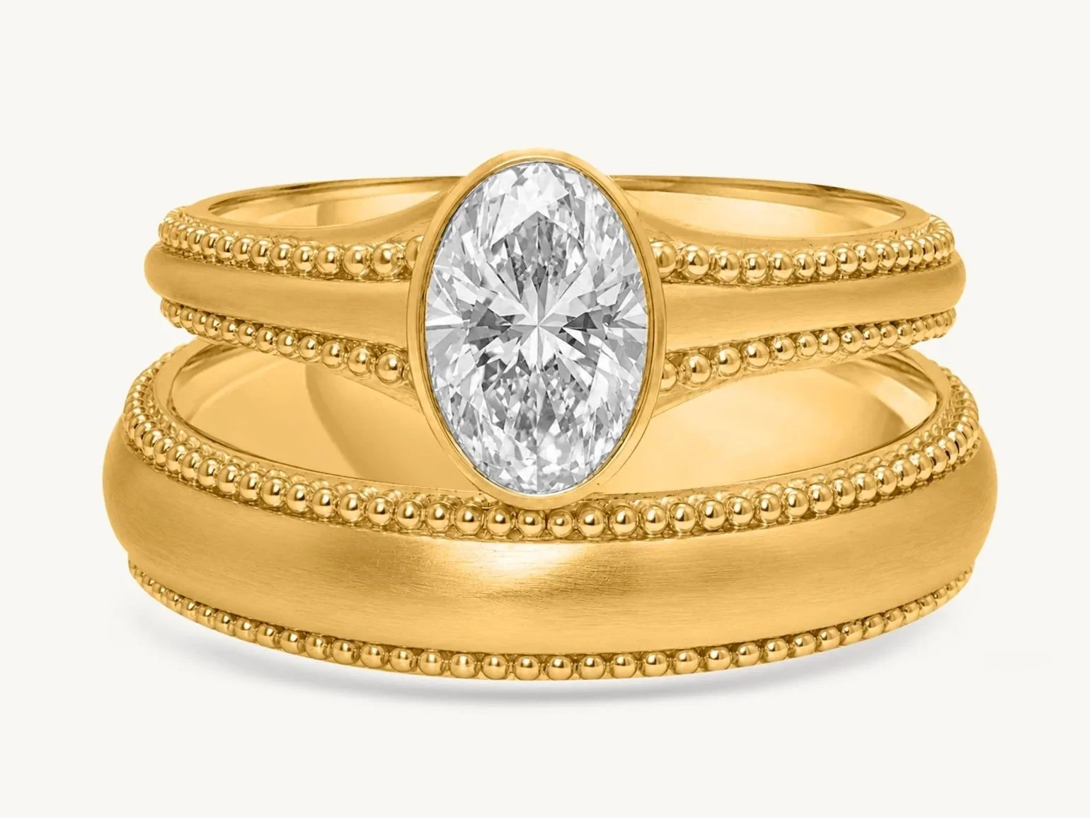 Signature Solitaire with Double Granule Ring
