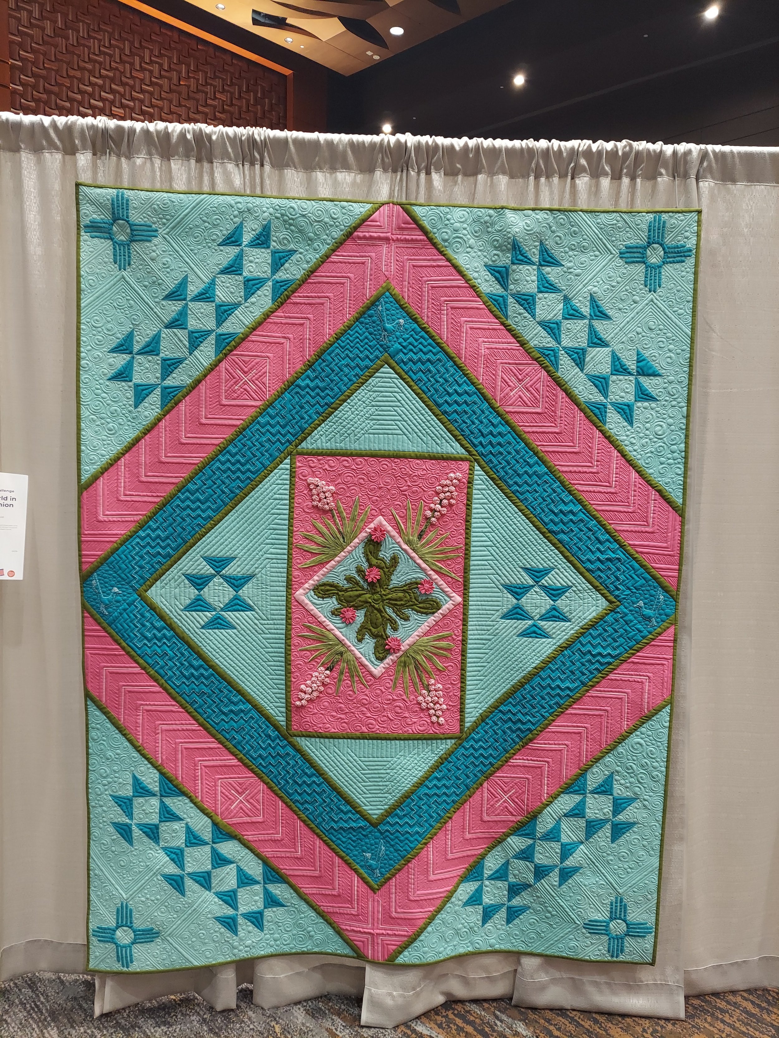 Around the World in Southwest Fashion, Albuquerque Modern Quilt Guild Community Quilt