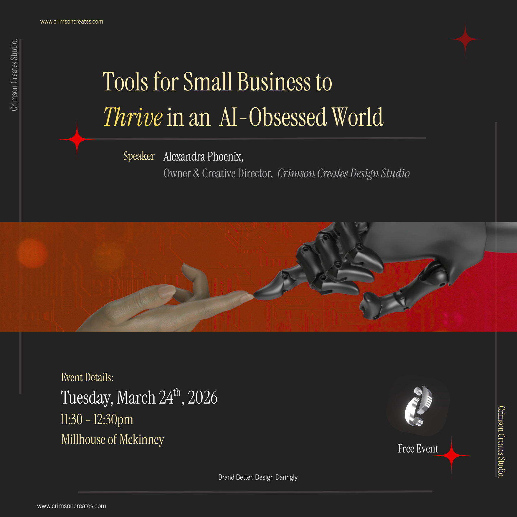 I’m speaking at the McKinney Millhouse Next Week! Come Join!