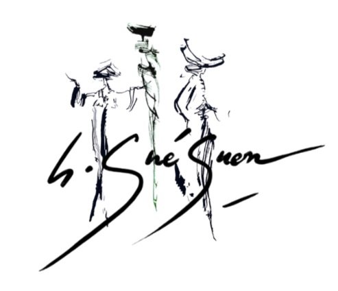 Une illustration minimaliste de trois personnes portant des chapeaux, avec une écriture stylisée en dessous.