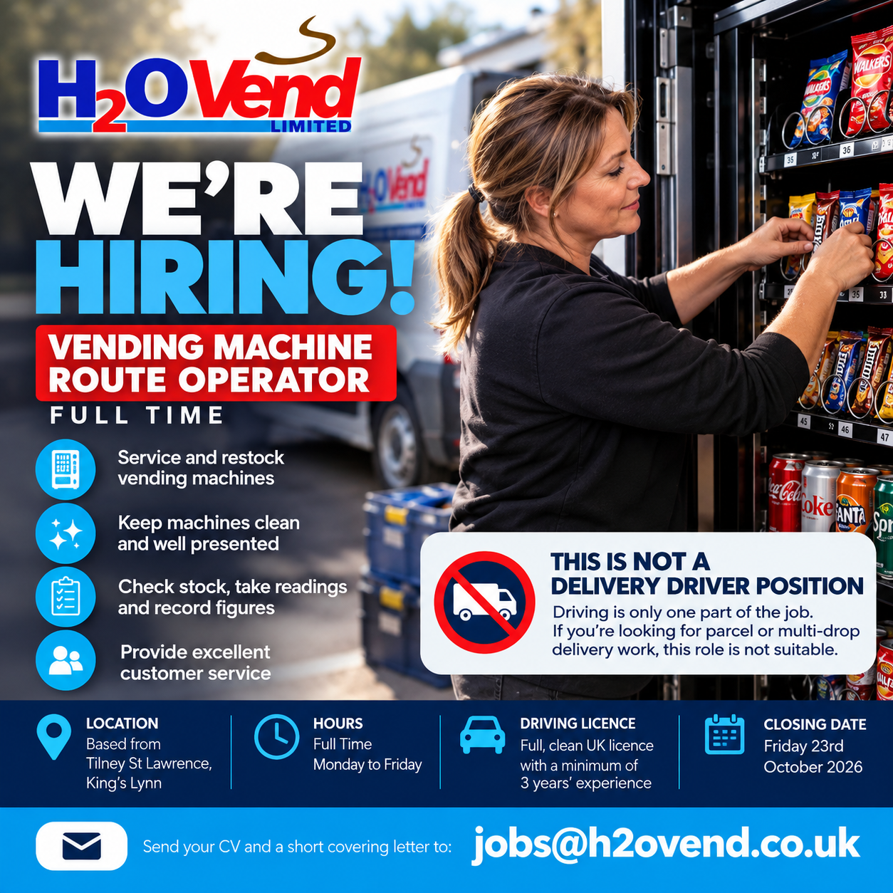 We’re Hiring: Full-Time Vending Machine Route Operator