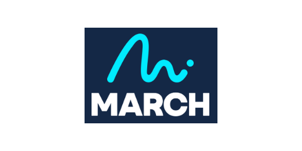 Logo for March with a stylized 'm' and the word 'MARCH' below it.