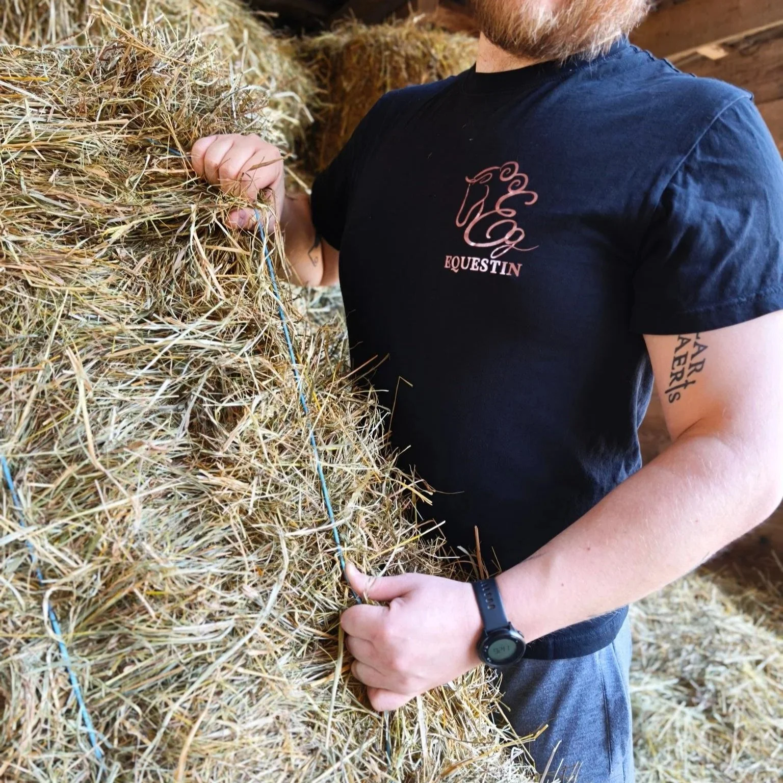 Stable hand at work