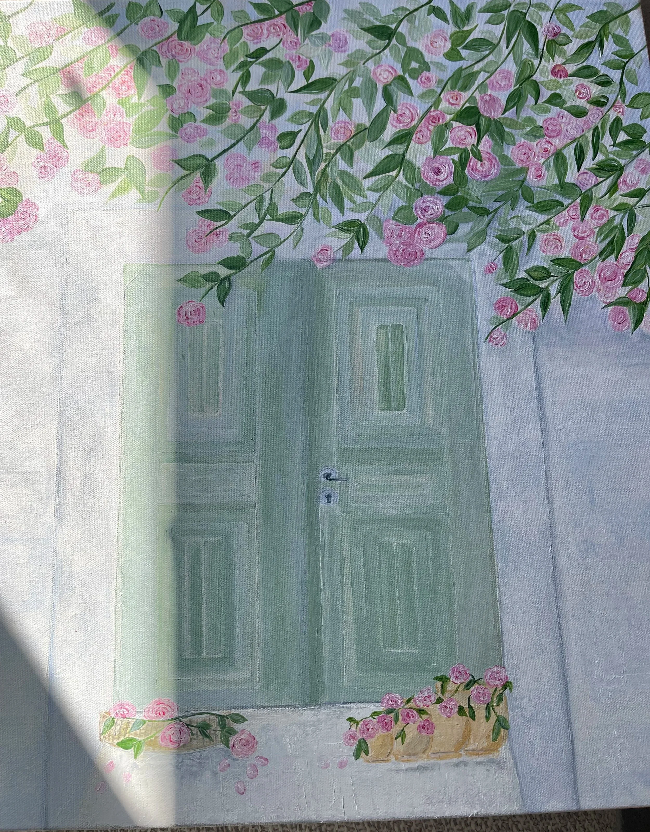 Mediterranean Blossoms — Original Acrylic Painting 24x24