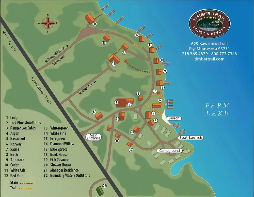 Resort Map | Cabin Locations, Amenities & Trail Access | Timber Trail ...