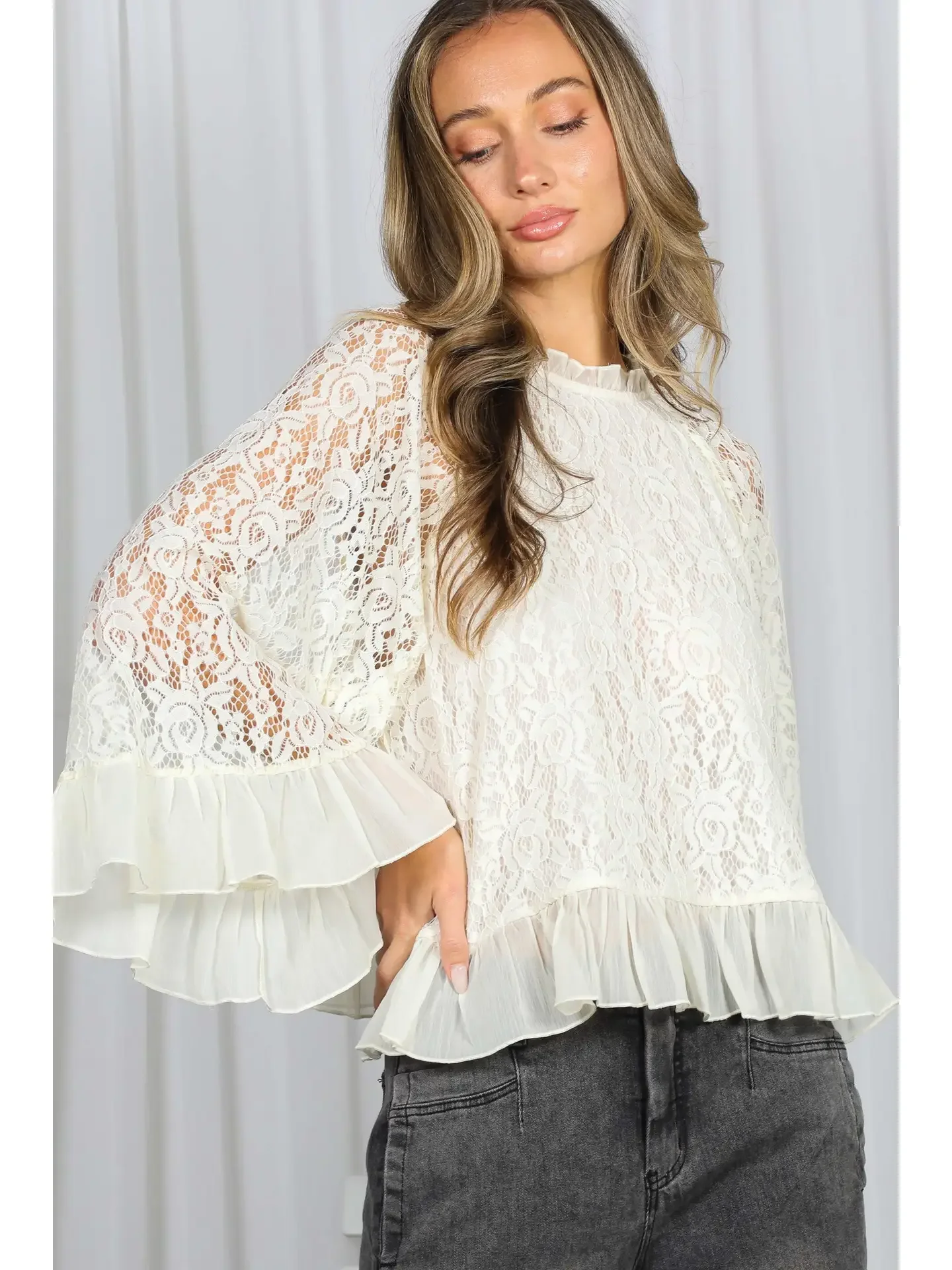 The Château Lace Blouse - Eggshell
