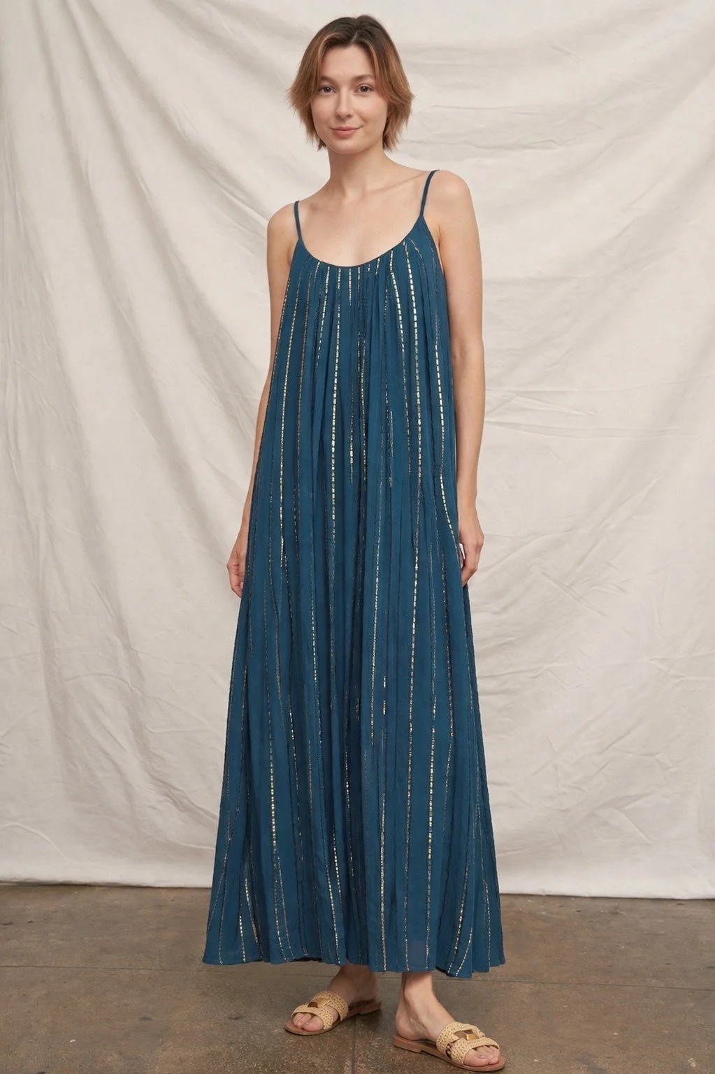 Sleeveless Lurex Striped Maxi Dress  1.jpg