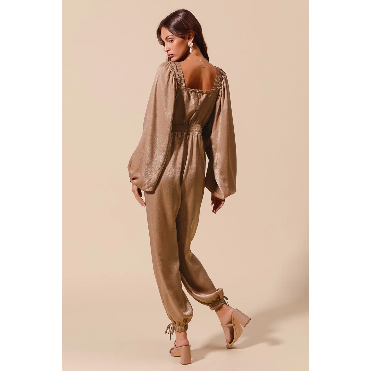 Textured Silky Satin Smocked Jumpsuit  14.webp