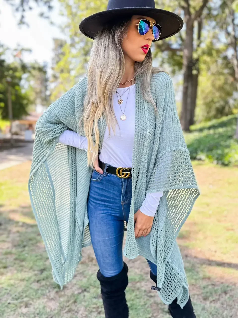 The Sea Whisper Shawl - Seafoam