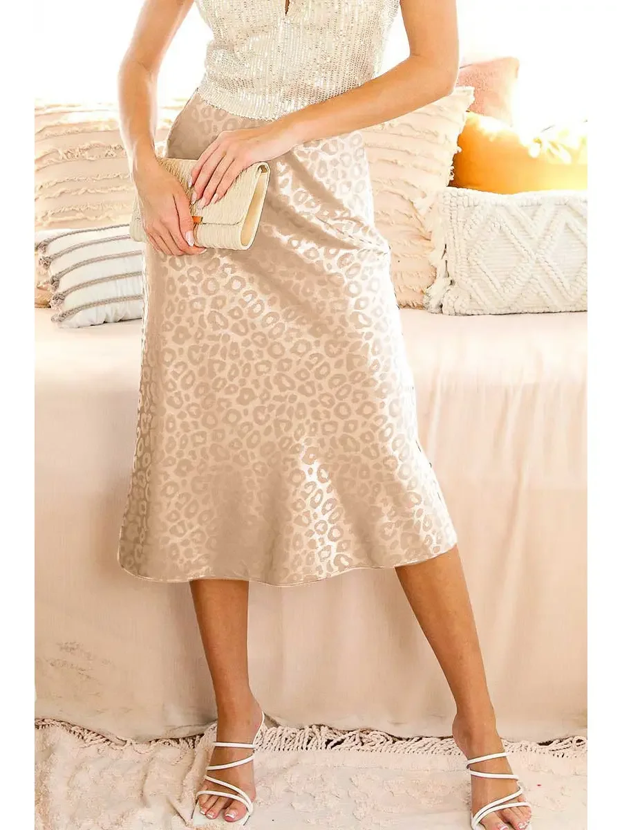 The Sabi Satin Skirt - Champagne Sand
