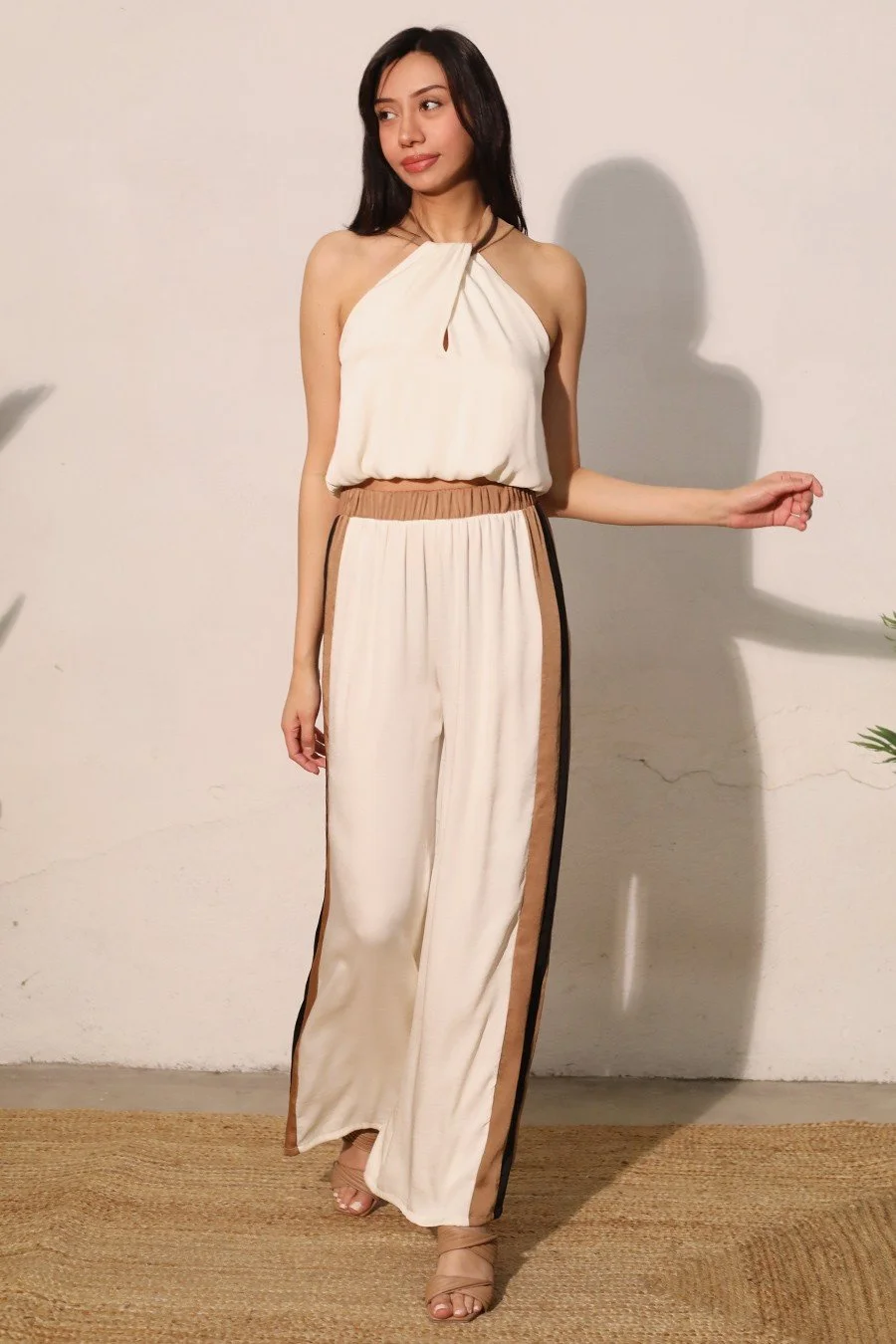 White nude sport striped poly silk pants 14.jpg