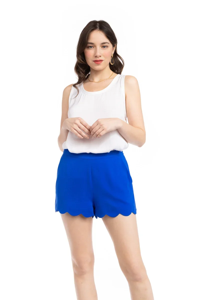 Scalloped Hem Shorts Blue 1.webp