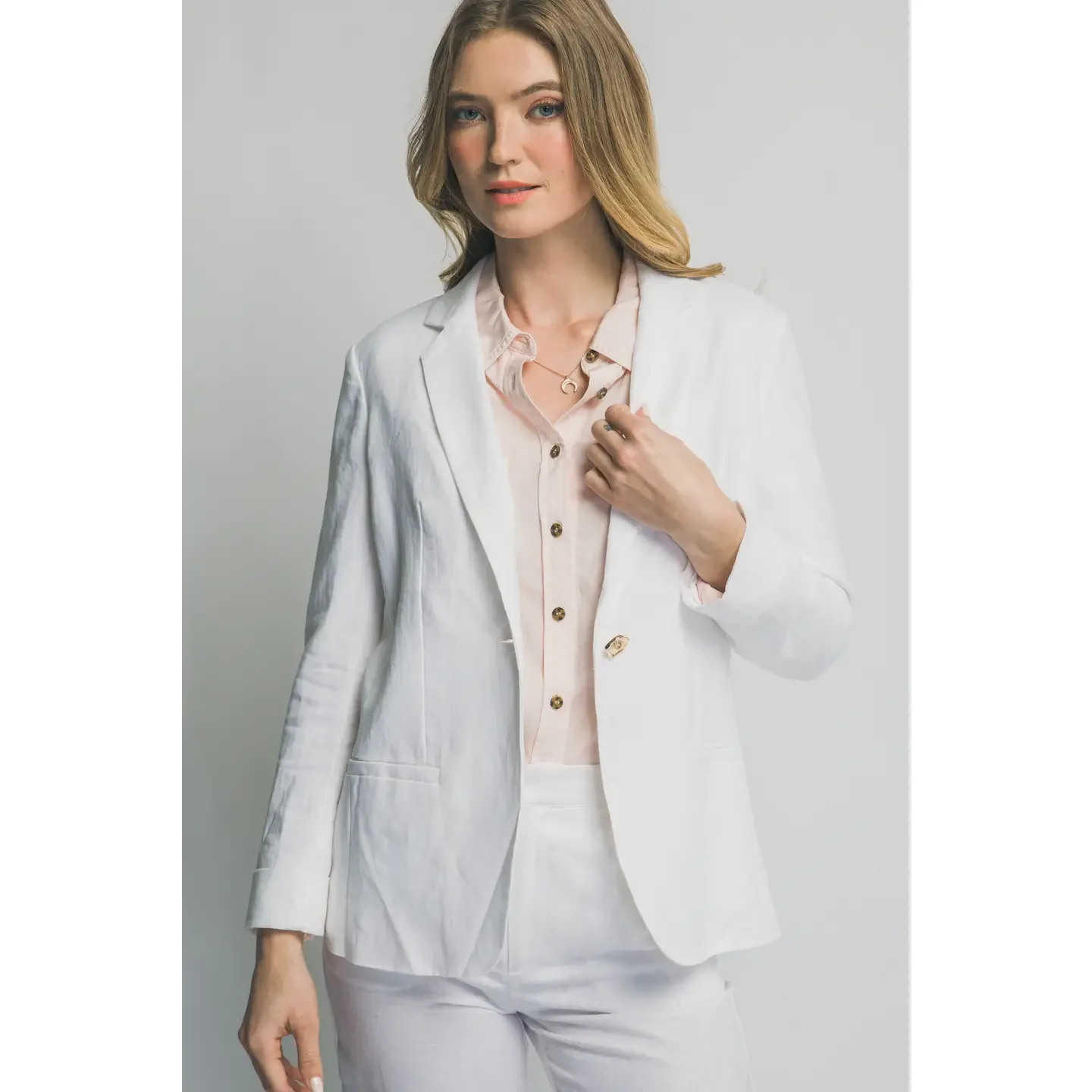 The Riviera Linen Blazer - White