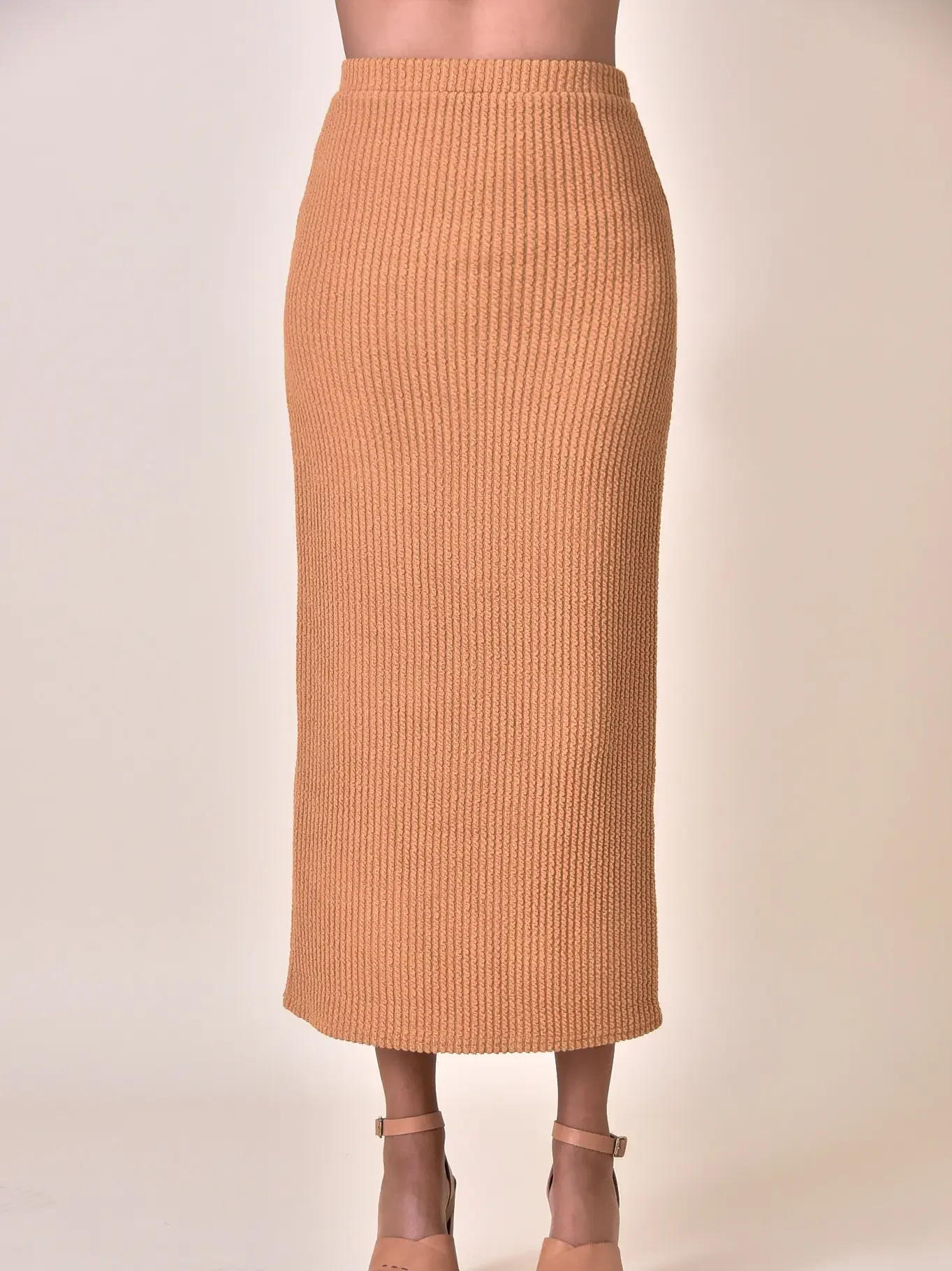 The Desert Line Knit Maxi Skirt - Camel