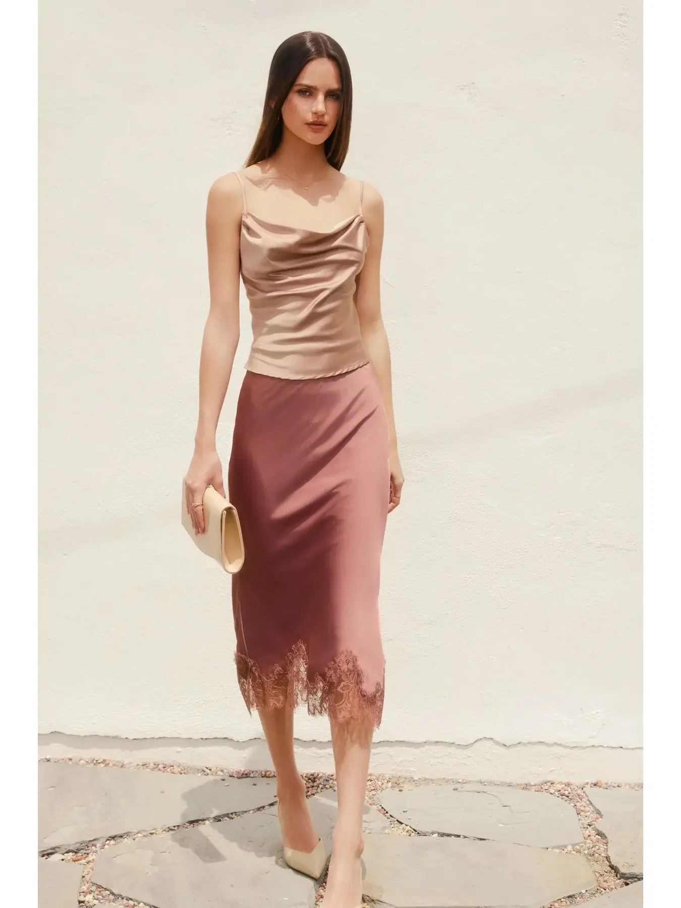 The Effortless Allure Skirt - Dark Rose